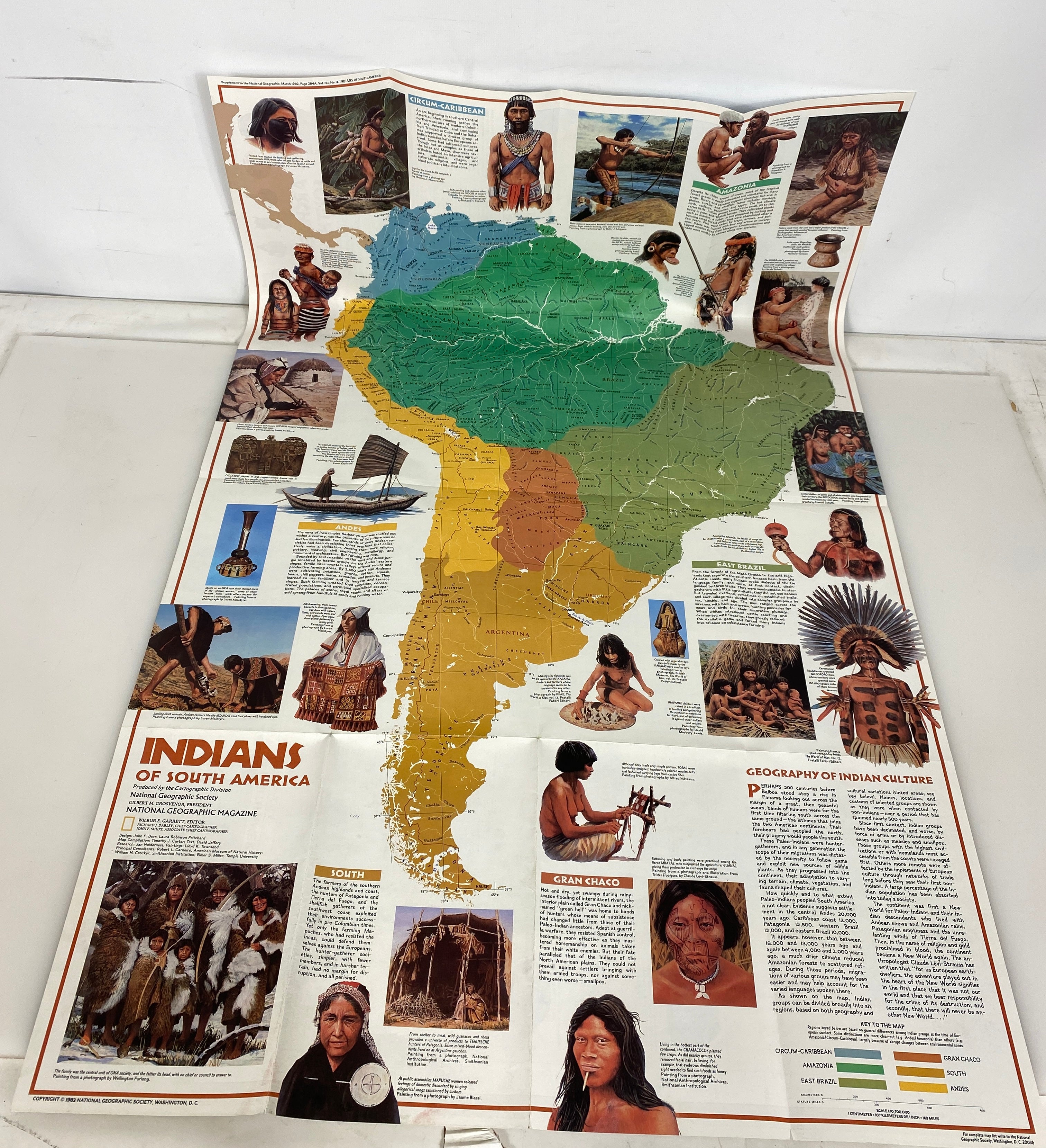 Lot of 3: Archaeology of South America/South America Nat Geo Maps 1972-1992