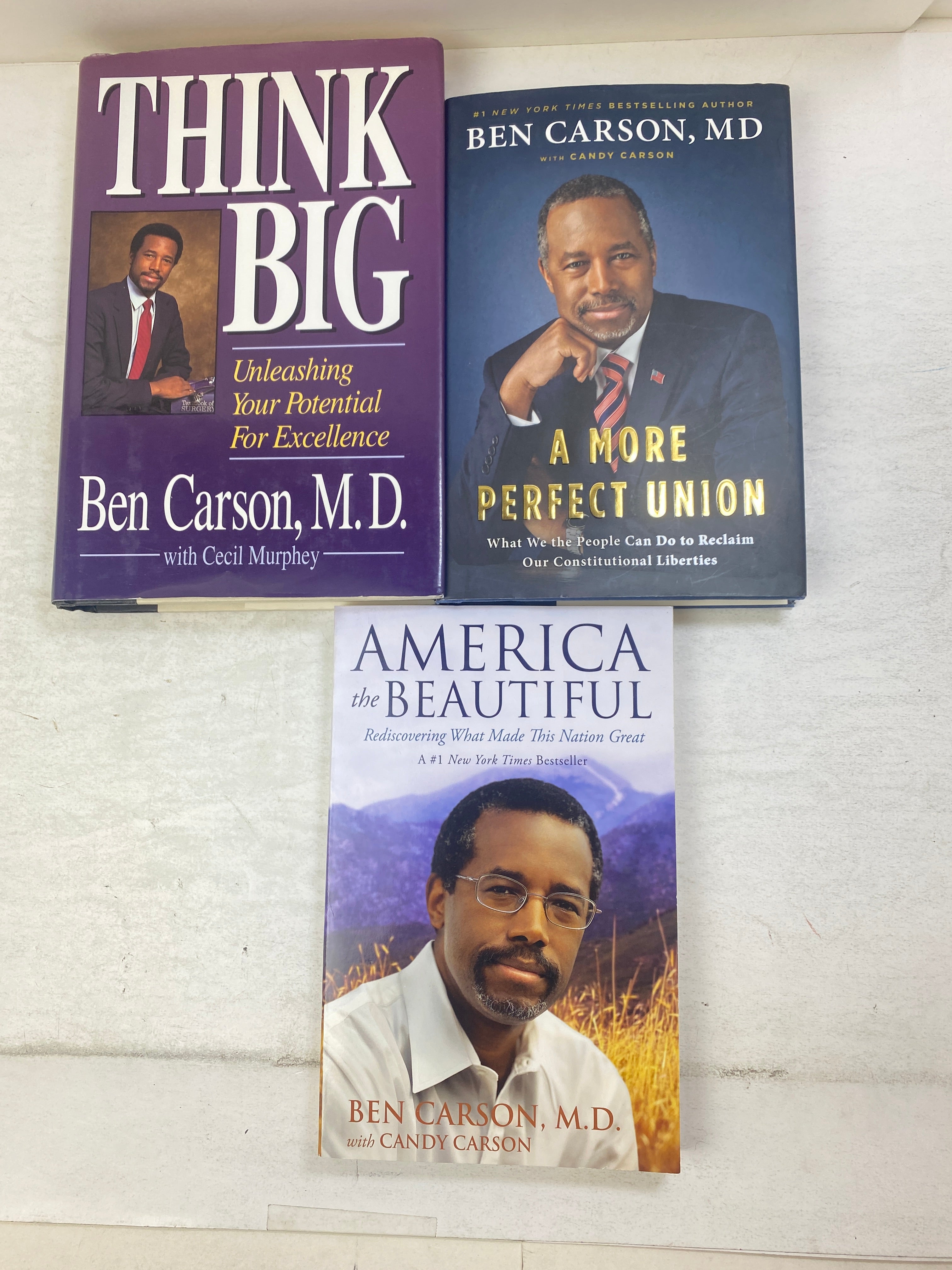 Lot of 3 Ben Carson Books *Signed* 1992-2015
