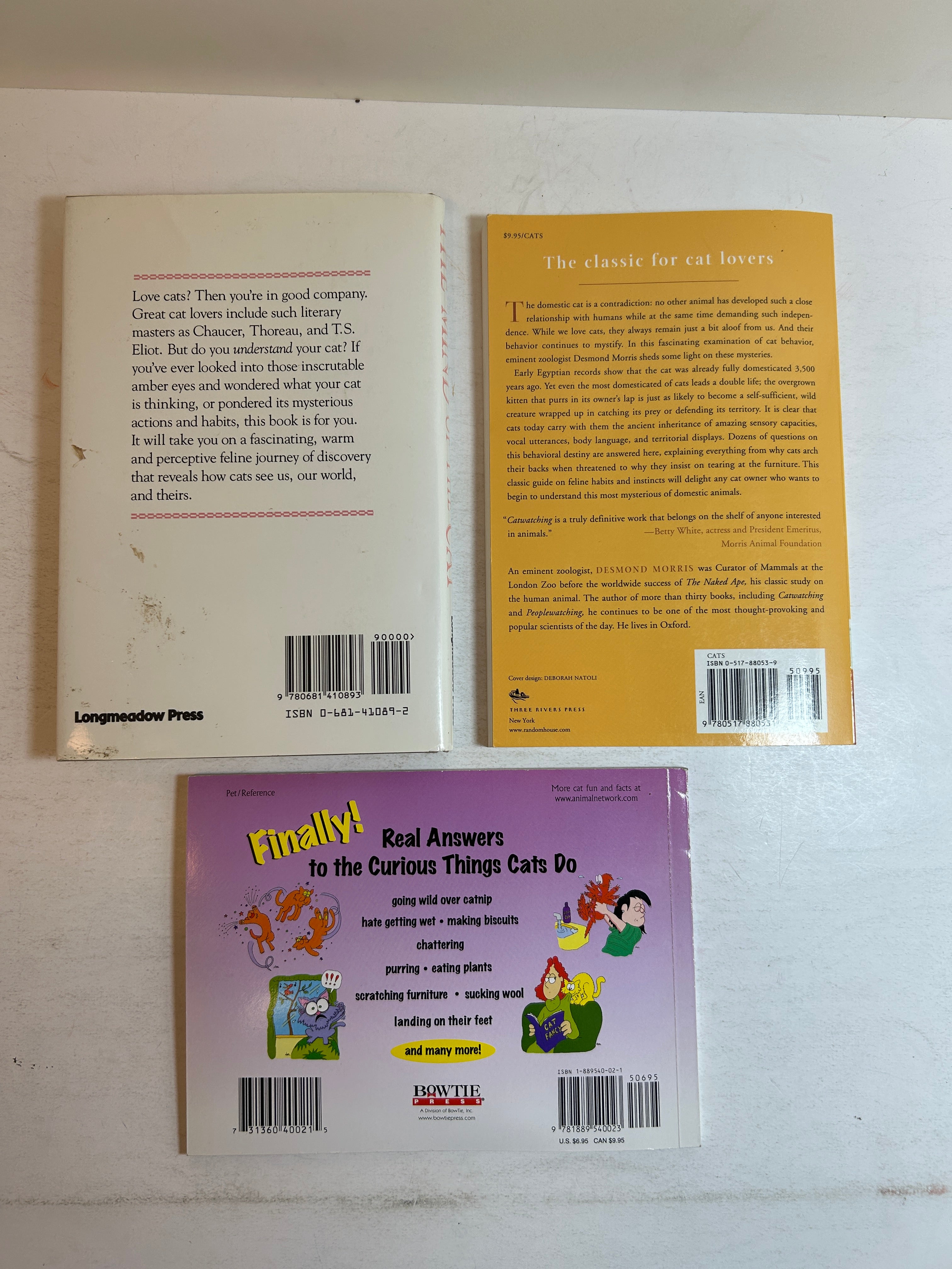 Lot of 3 Cat Nonfiction Books: Cat Watching/Mind of a Cat/Why Do Cats Do That?