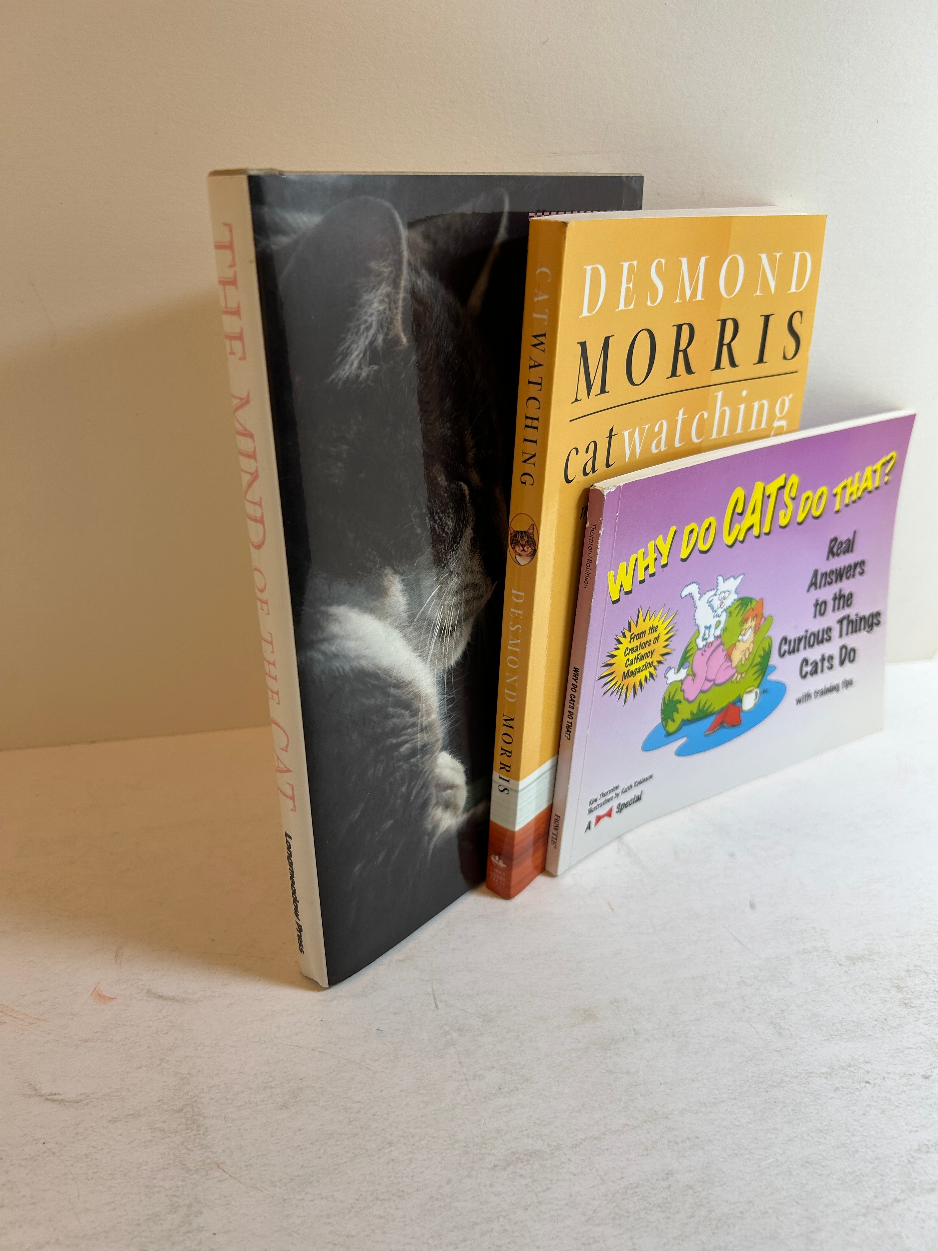 Lot of 3 Cat Nonfiction Books: Cat Watching/Mind of a Cat/Why Do Cats Do That?
