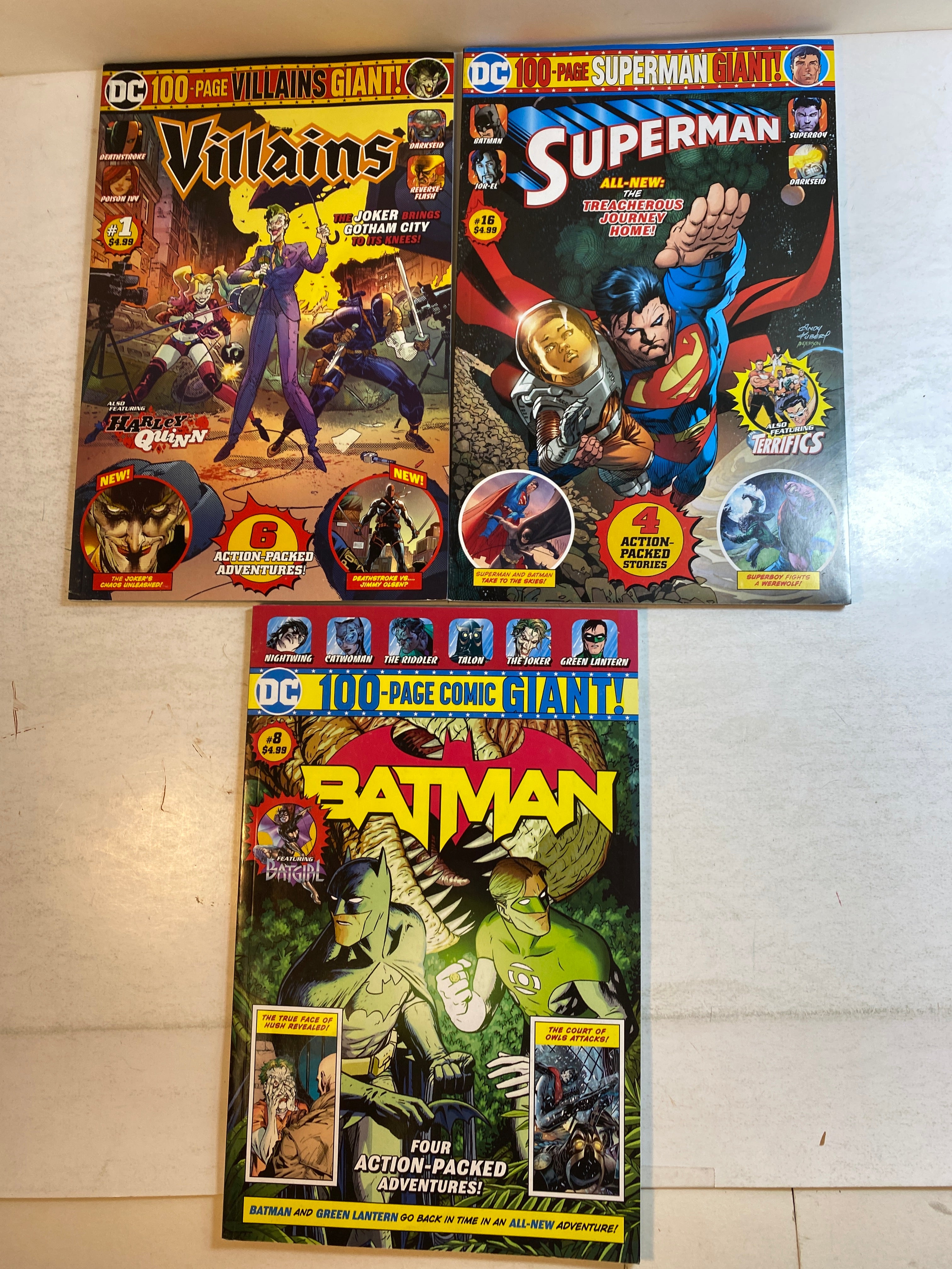 Lot of 3 DC Giant Comics Villains Superman Batman 2019