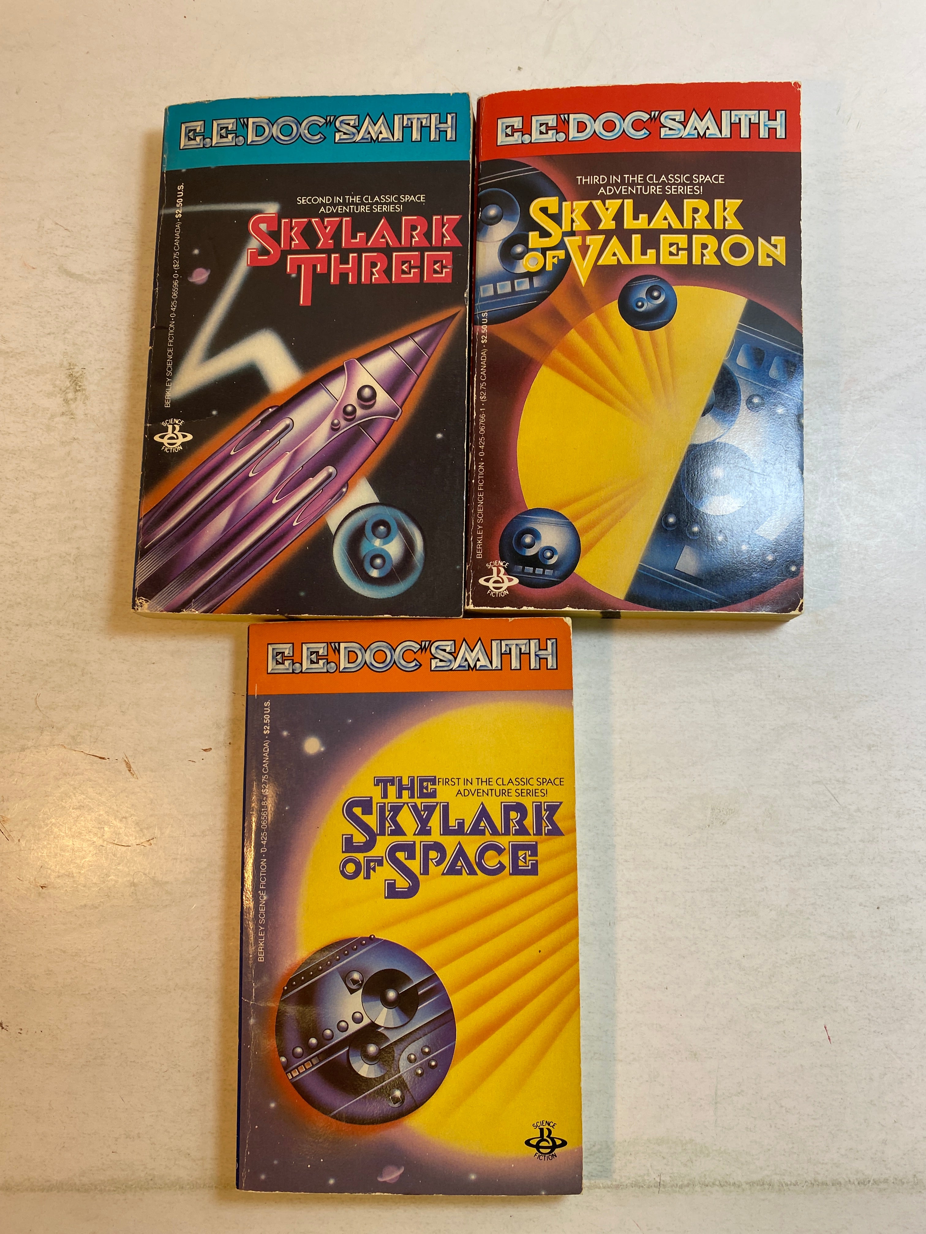 Lot of 3 EE "Doc" Smith Skylark Space Adventure Books SC 1984