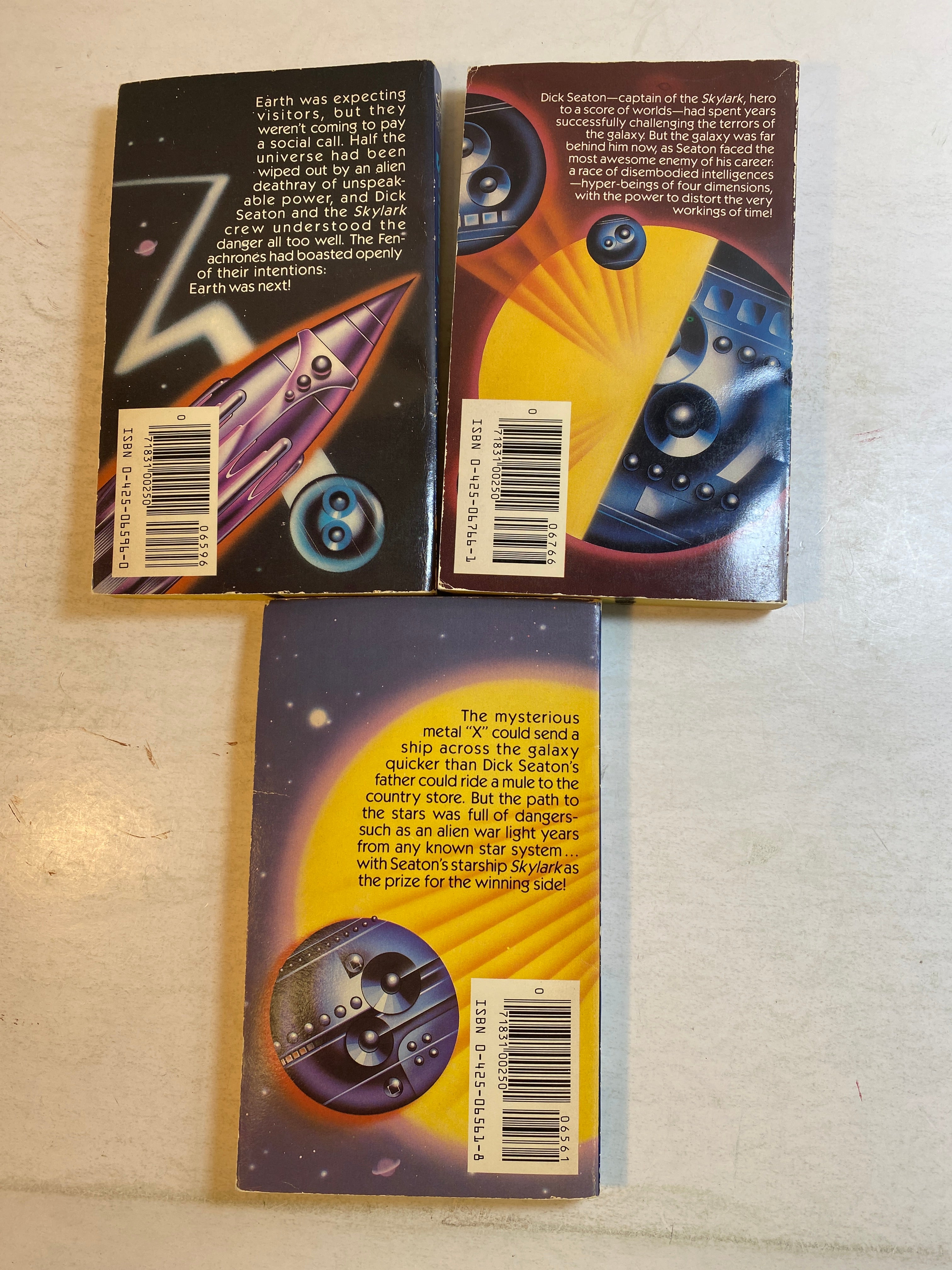Lot of 3 EE "Doc" Smith Skylark Space Adventure Books SC 1984