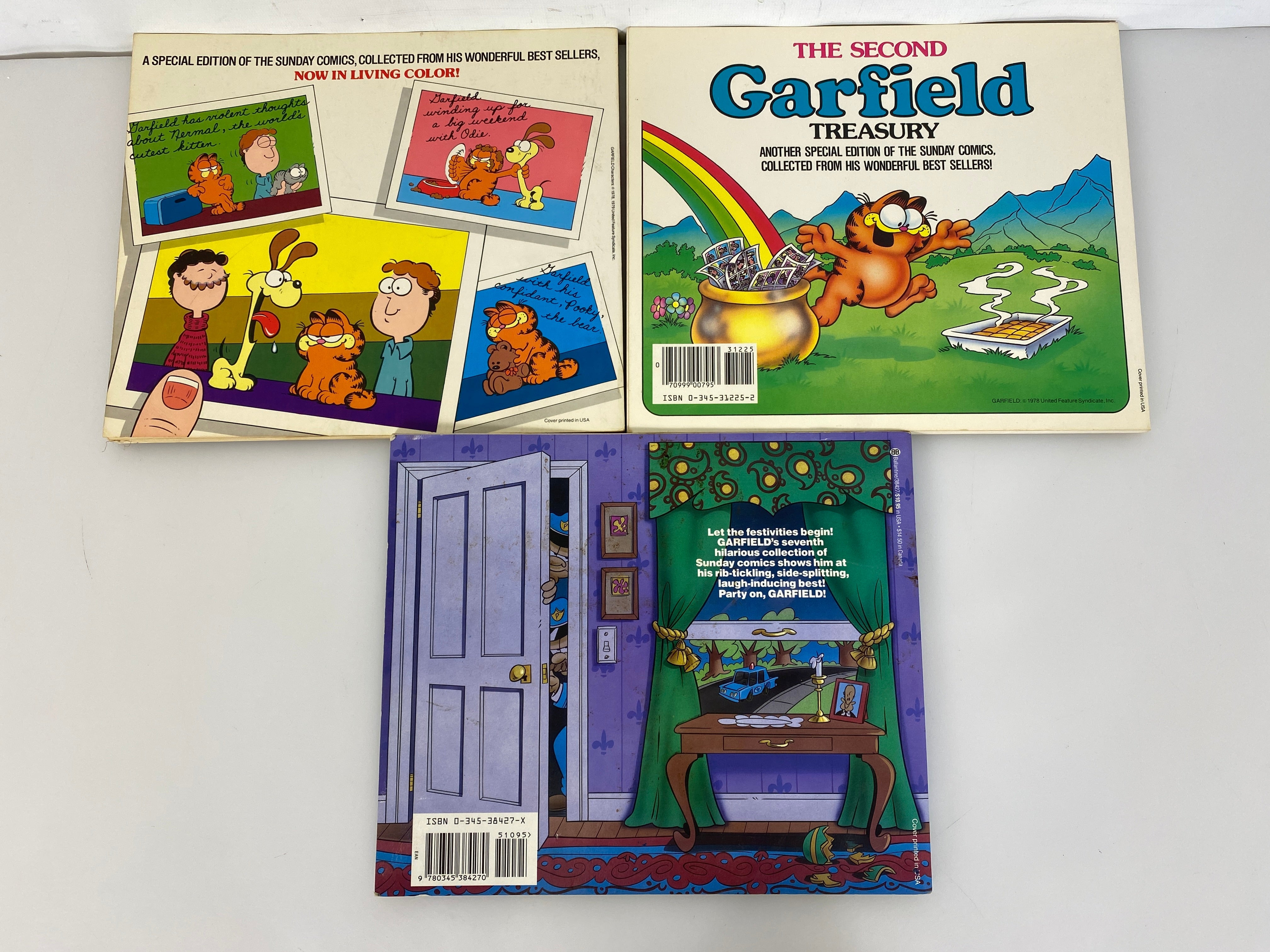 Lot of 3 Garfield Treasury 1, 2, 7 SC 1982-1993 First Editions