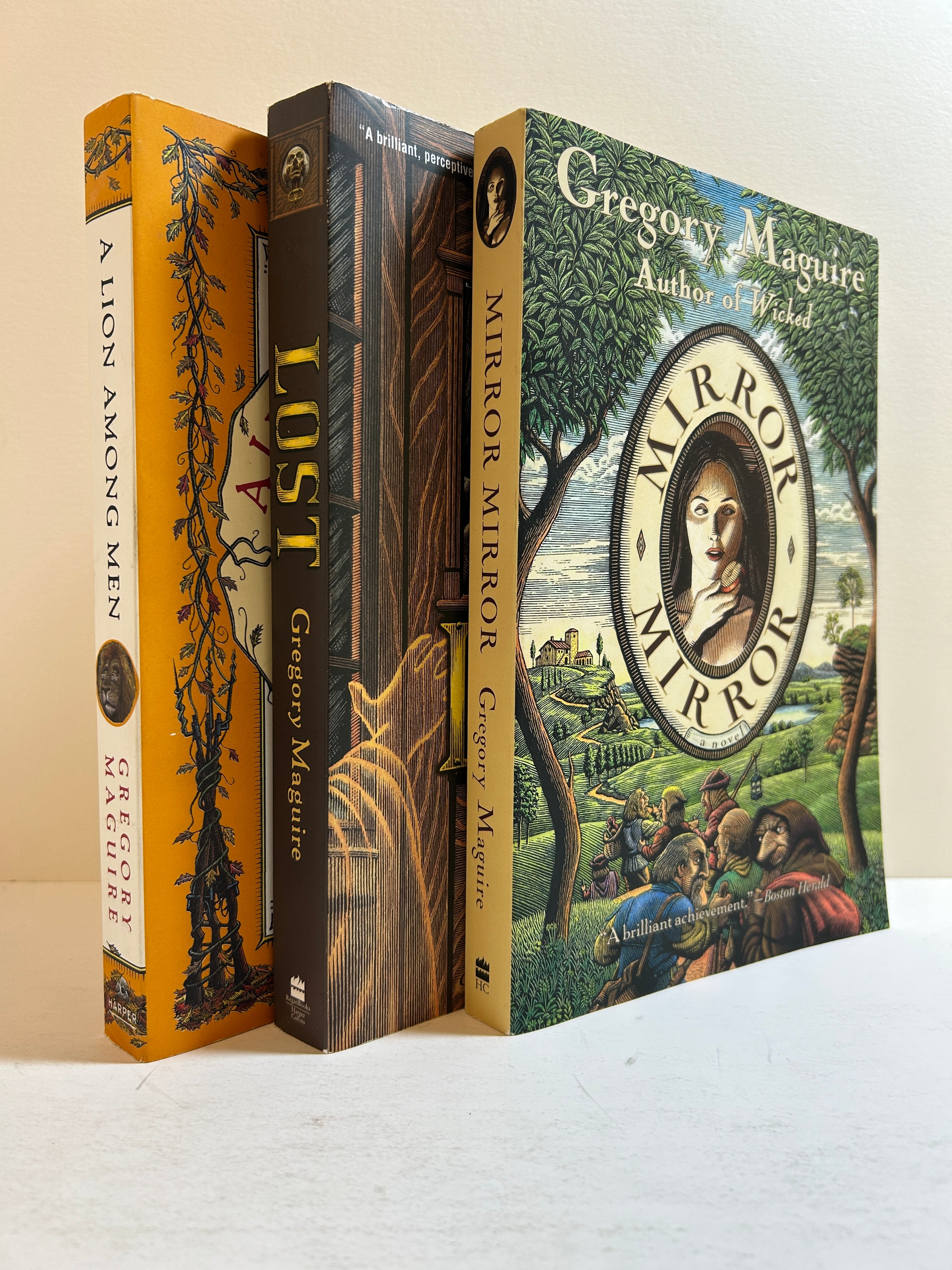 Lot of 3 Gregory Maguire Novels: Lost, Mirror Mirror, & A Lion Among Men SC