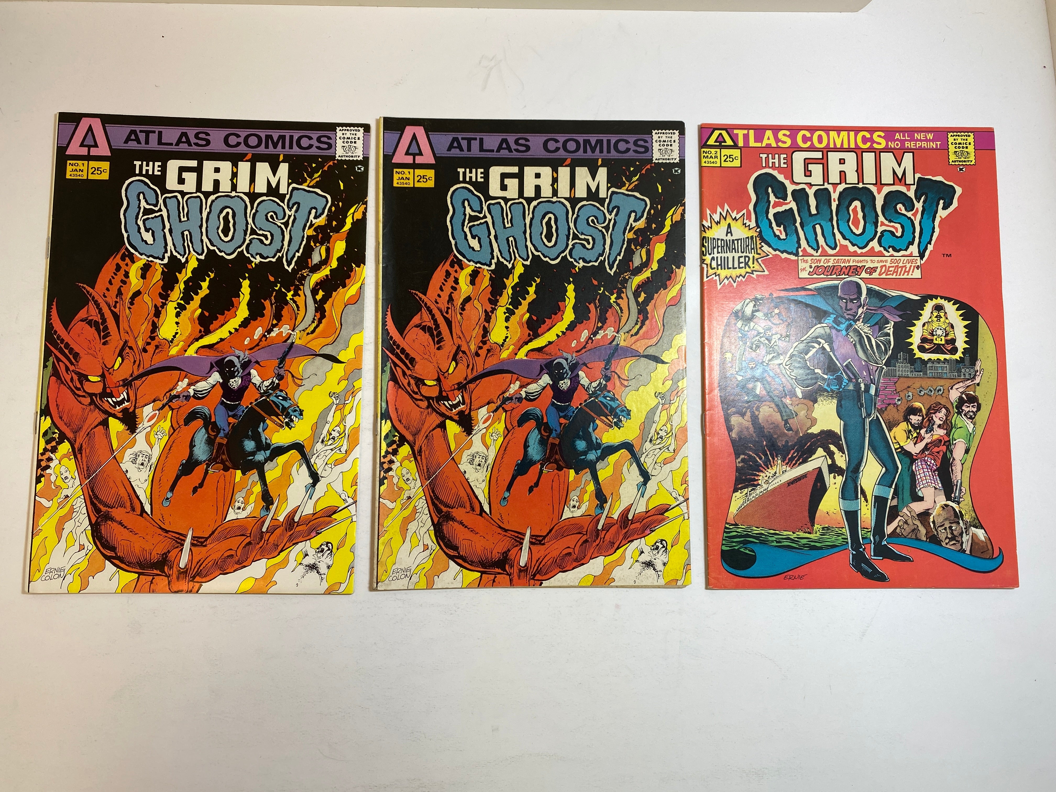 Lot of 3 Grim Ghost Atlas Comics 1975