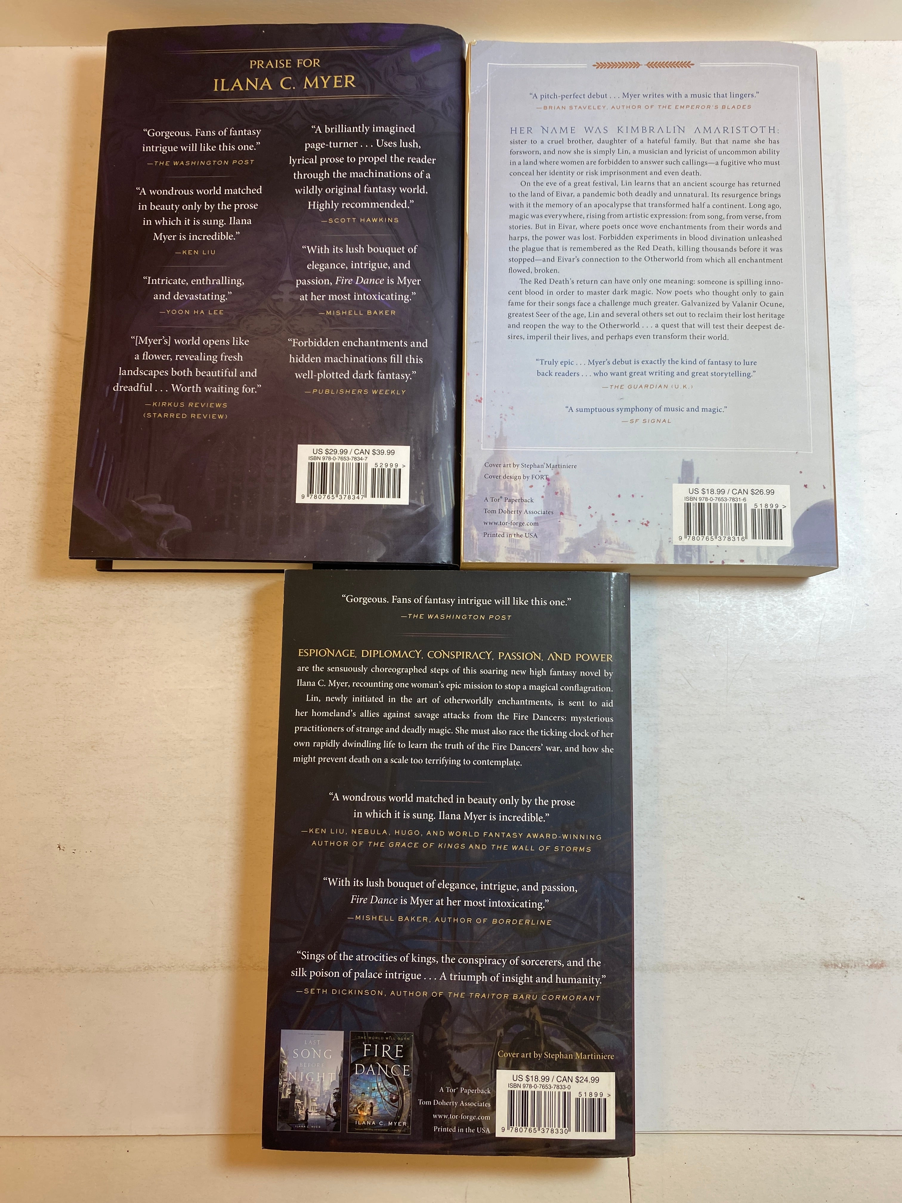 Lot of 3 Ilana C. Myer Fantasy Books 2016-2020