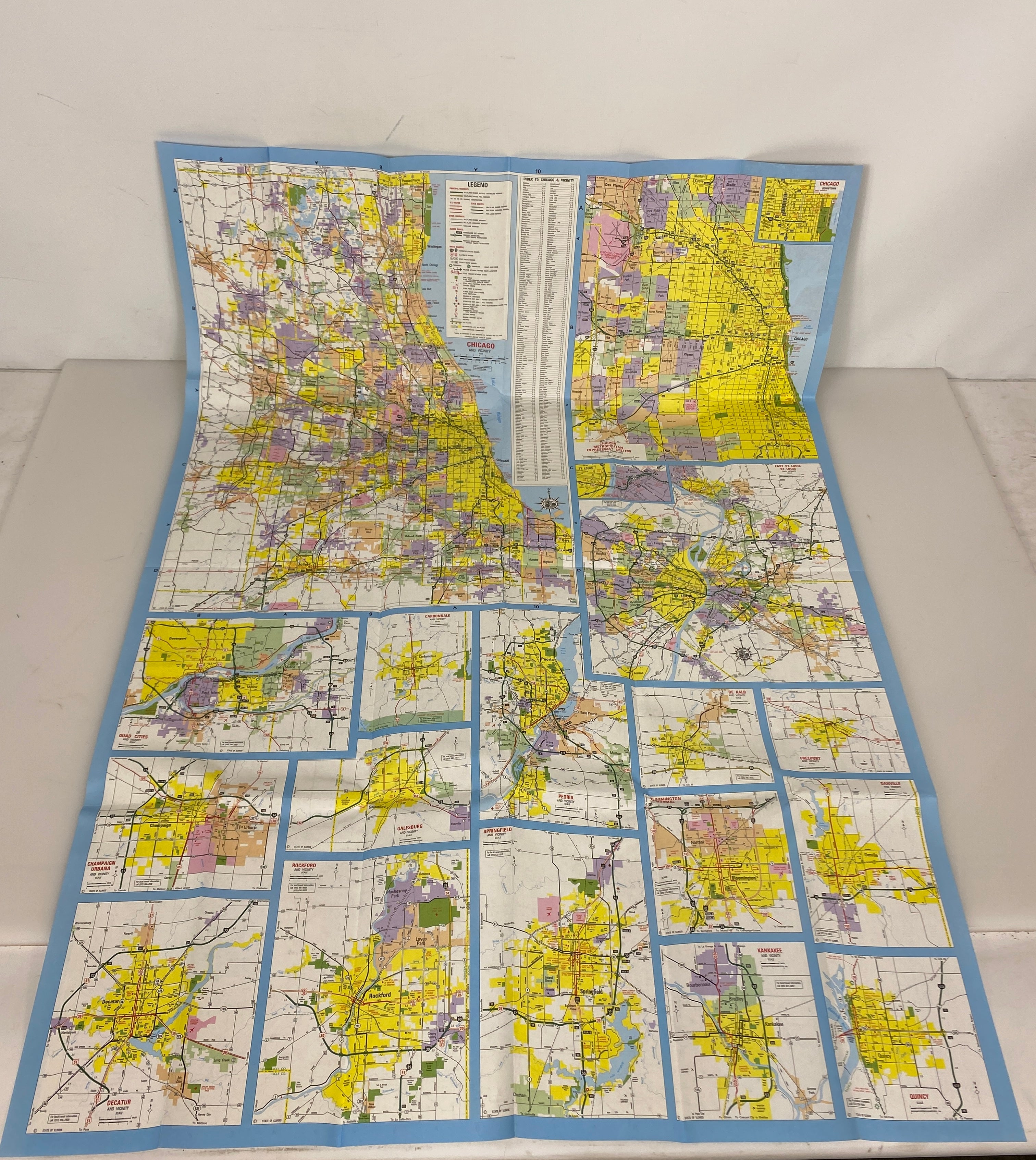Lot of 3 Illinois and Chicago Area Road Maps 2003-2010