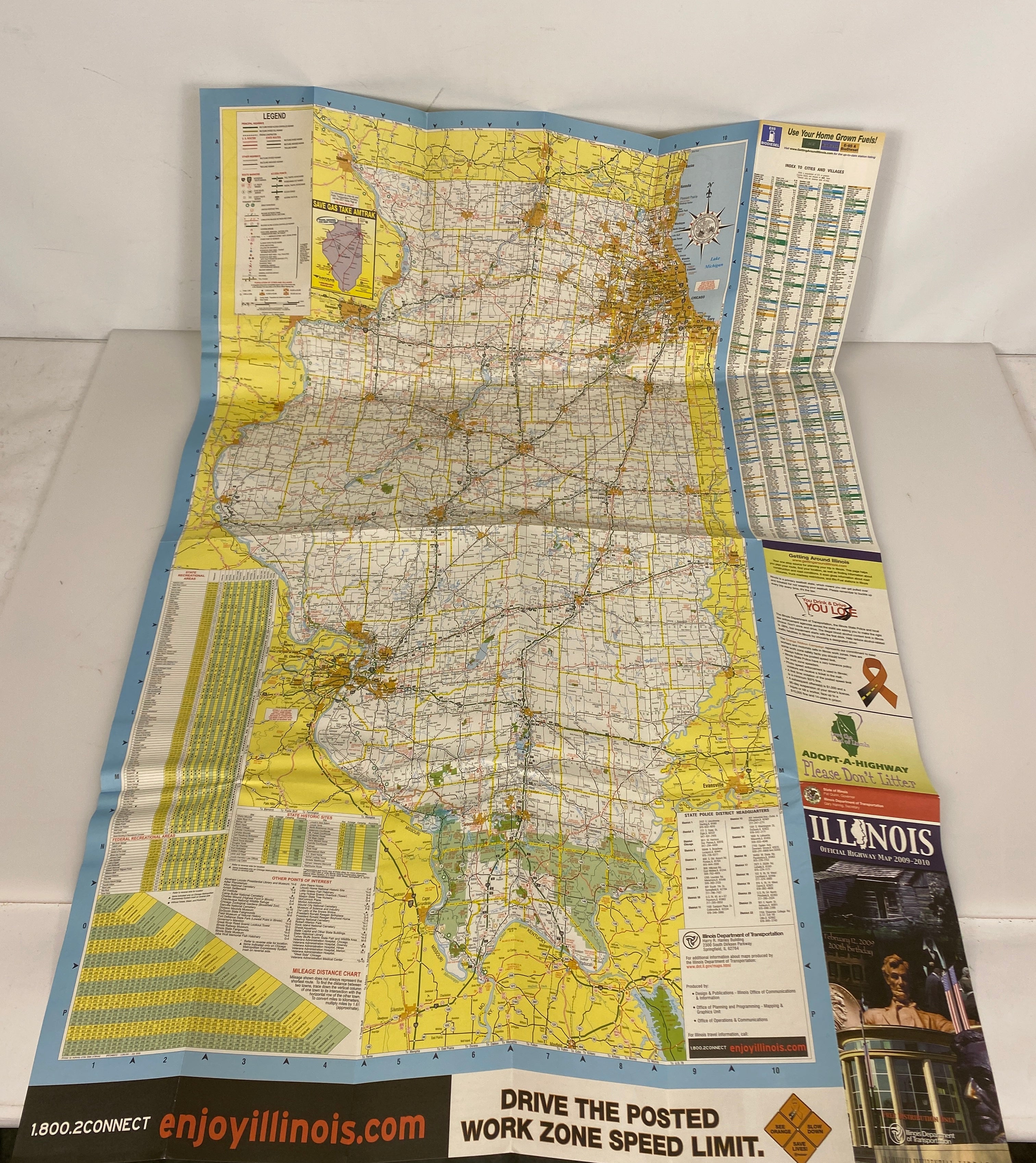 Lot of 3 Illinois and Chicago Area Road Maps 2003-2010