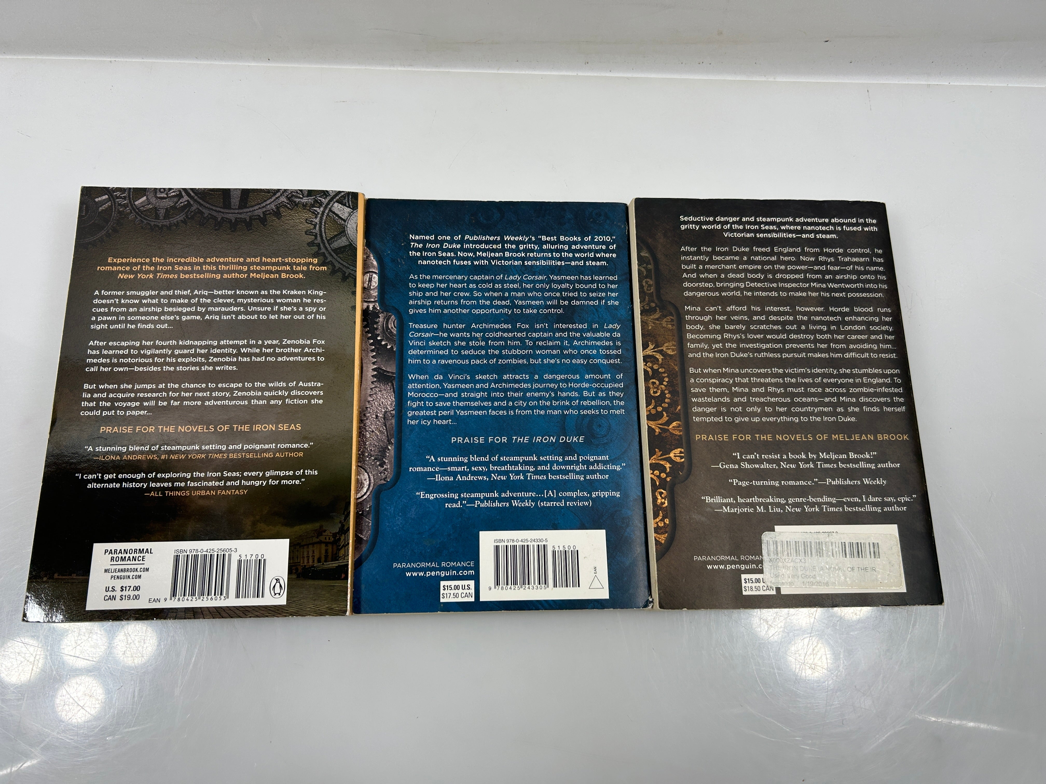 Lot of 3 Iron Seas Novels Meljean Brook SC 2010-2014