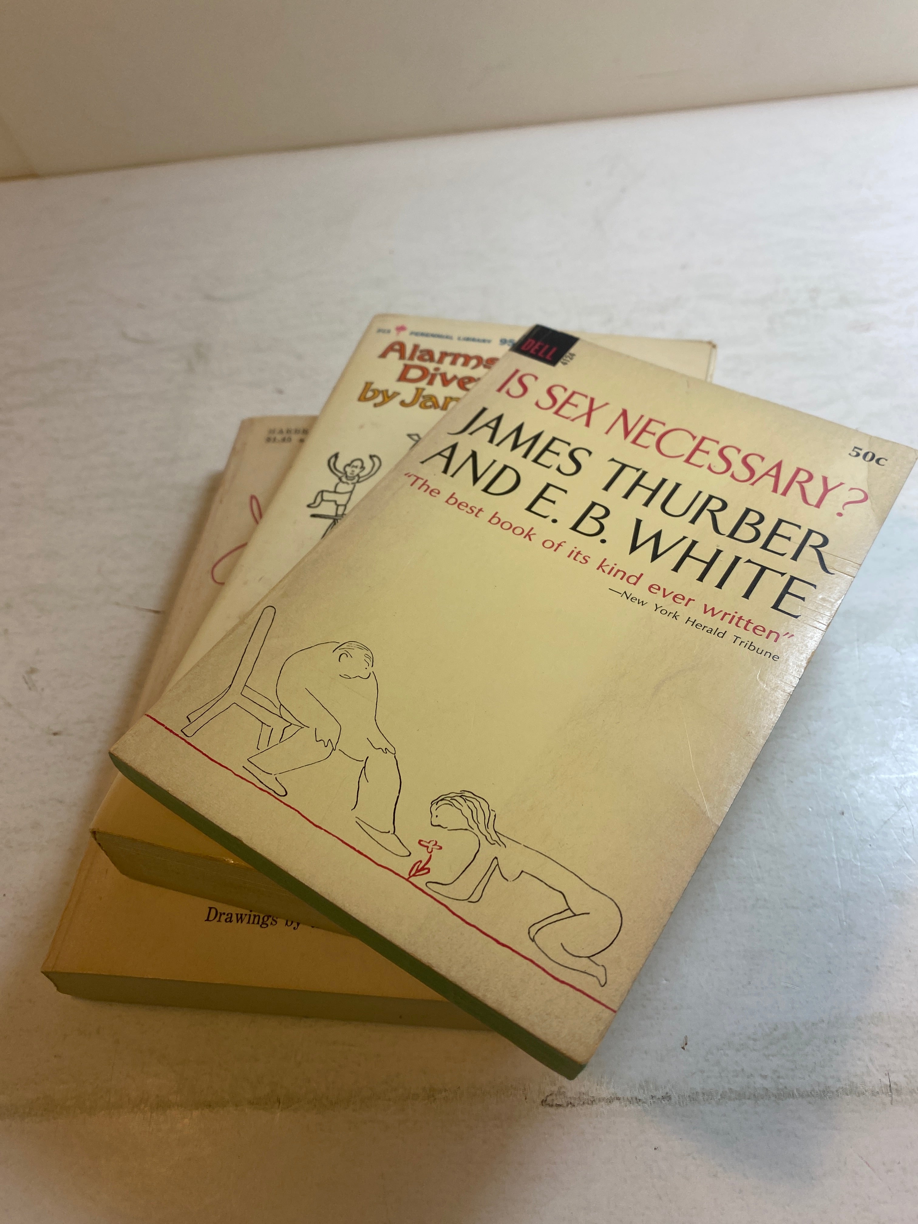 Lot of 3 James Thurber Humor Books 1957-1969