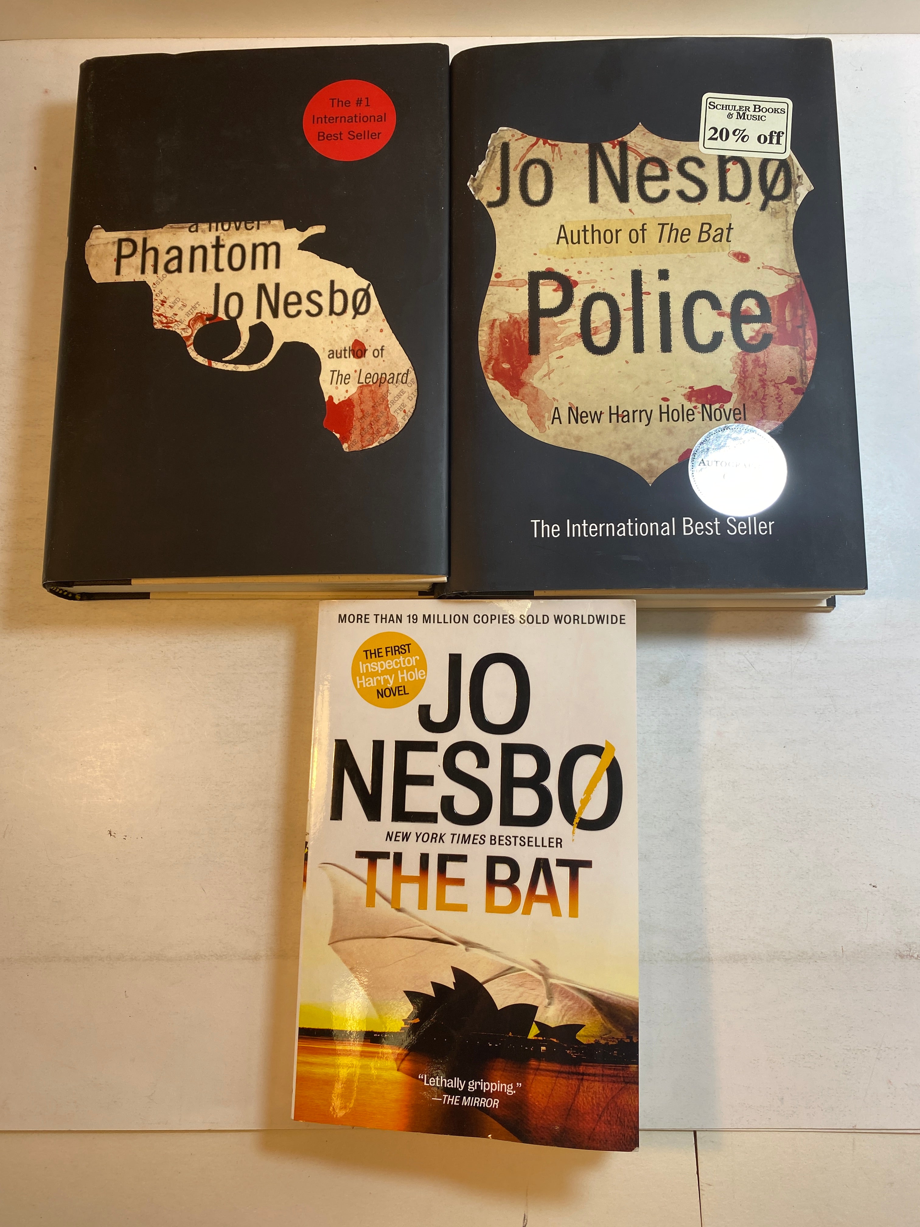 Lot of 3 Jo Nesbo Police *Signed* The Bat Phantom 2012-2013