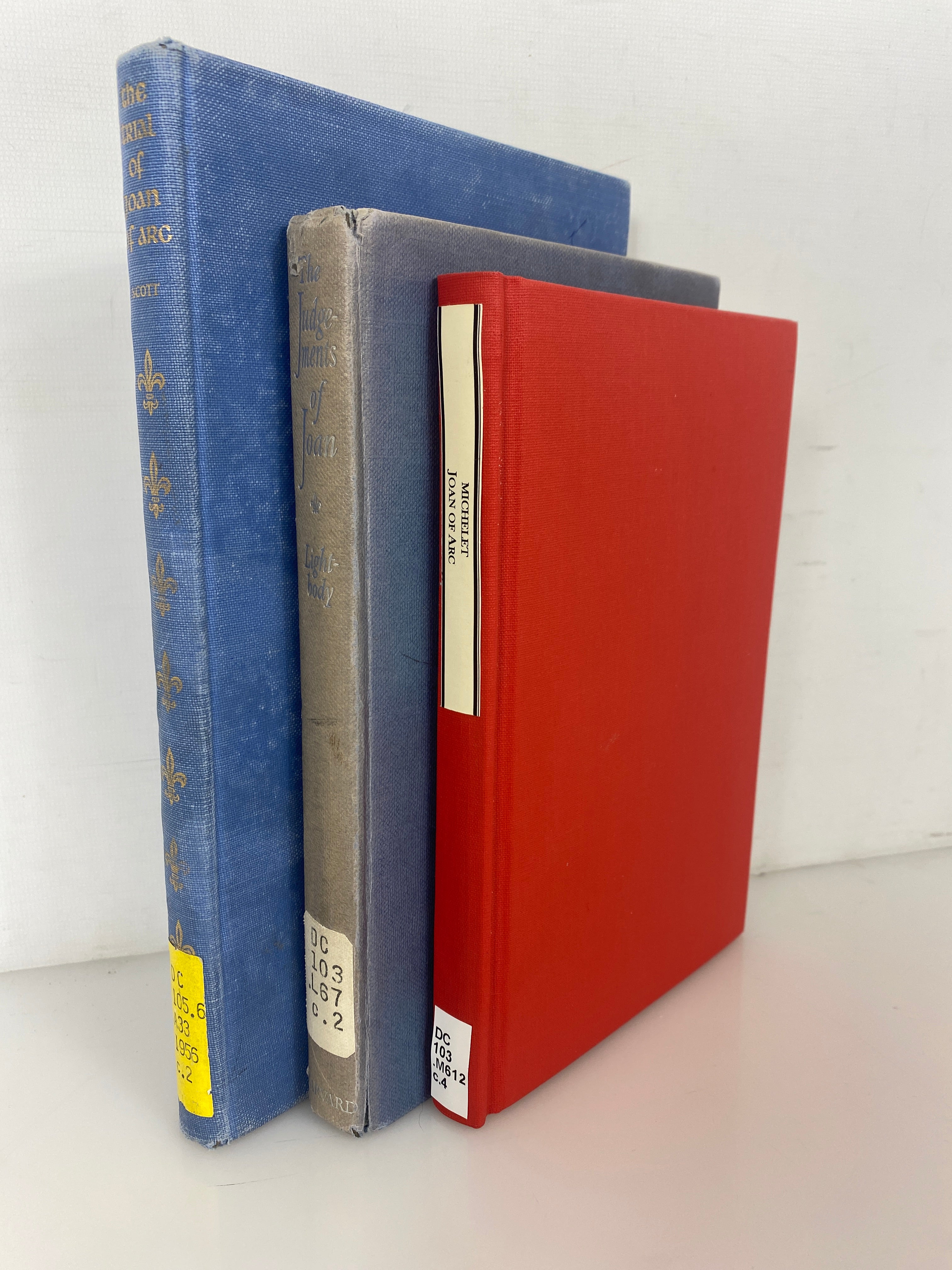 Lot of 3: Joan of Arc by Scott/Michelet/Lightbody 1956-61 Ex-Library HC