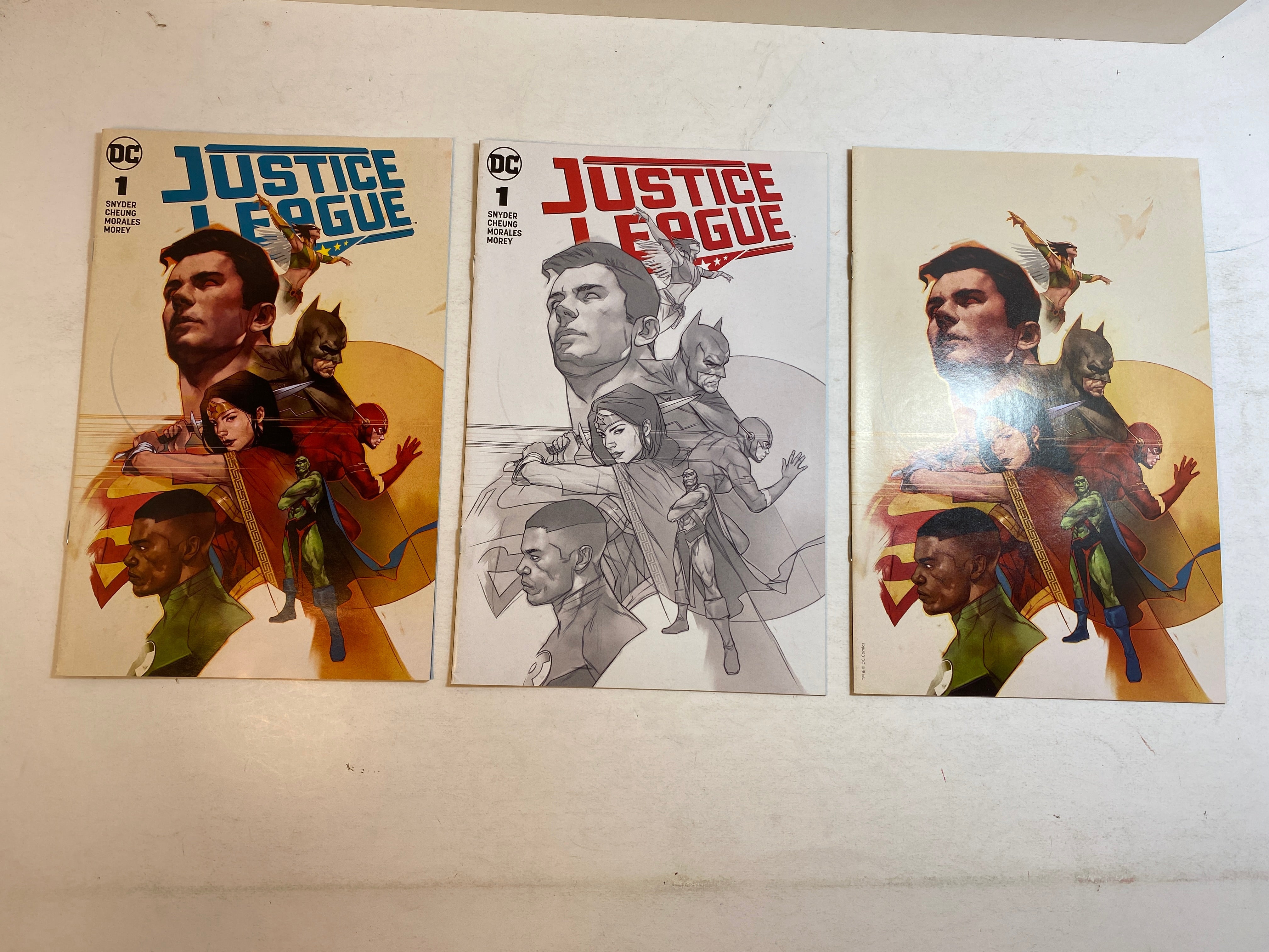 Lot of 3 Justice League #1 2018 DC Ben Oliver Cover Variants
