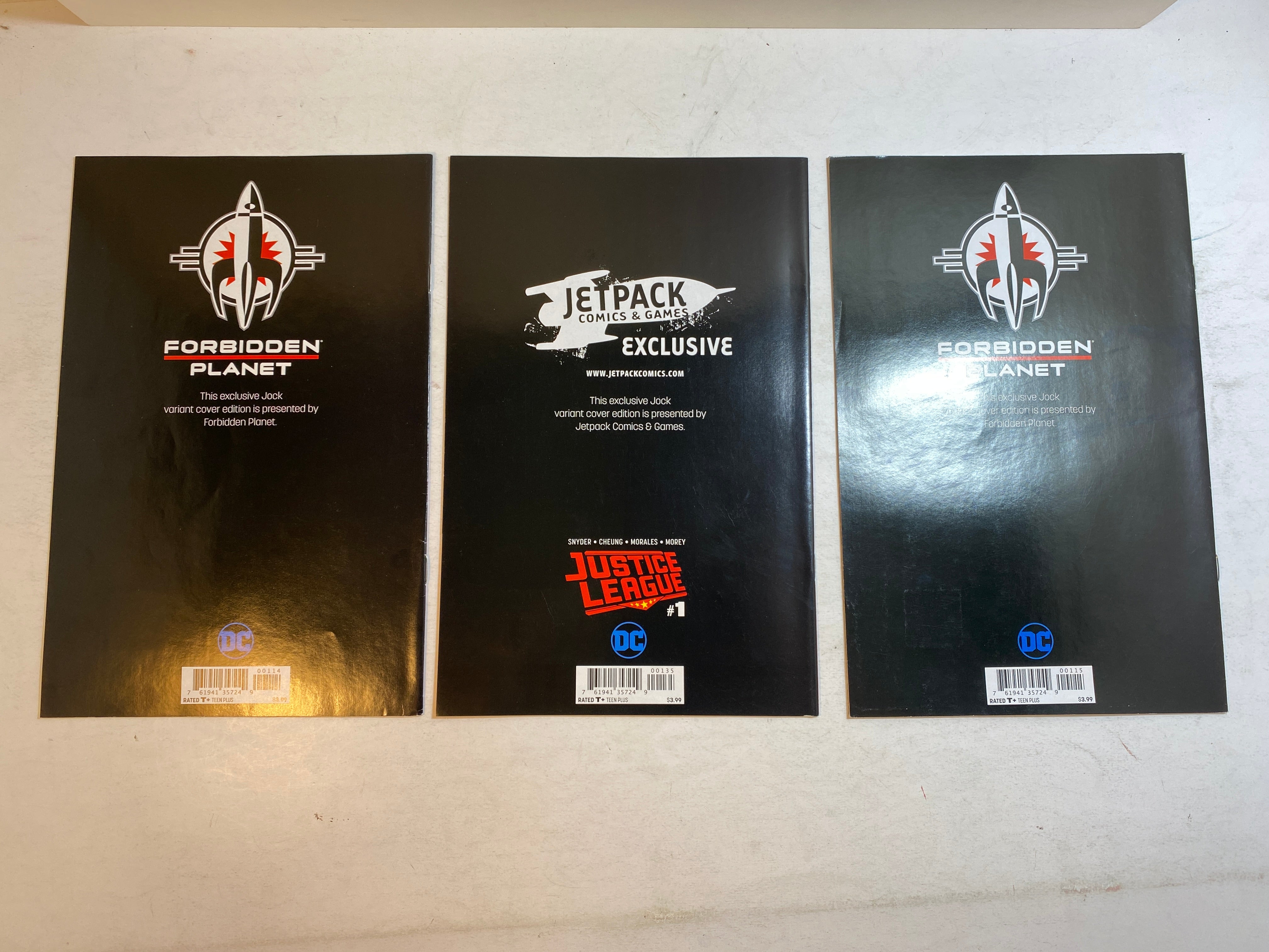 Lot of 3 Justice League #1 2018 DC Jock Cover Variants