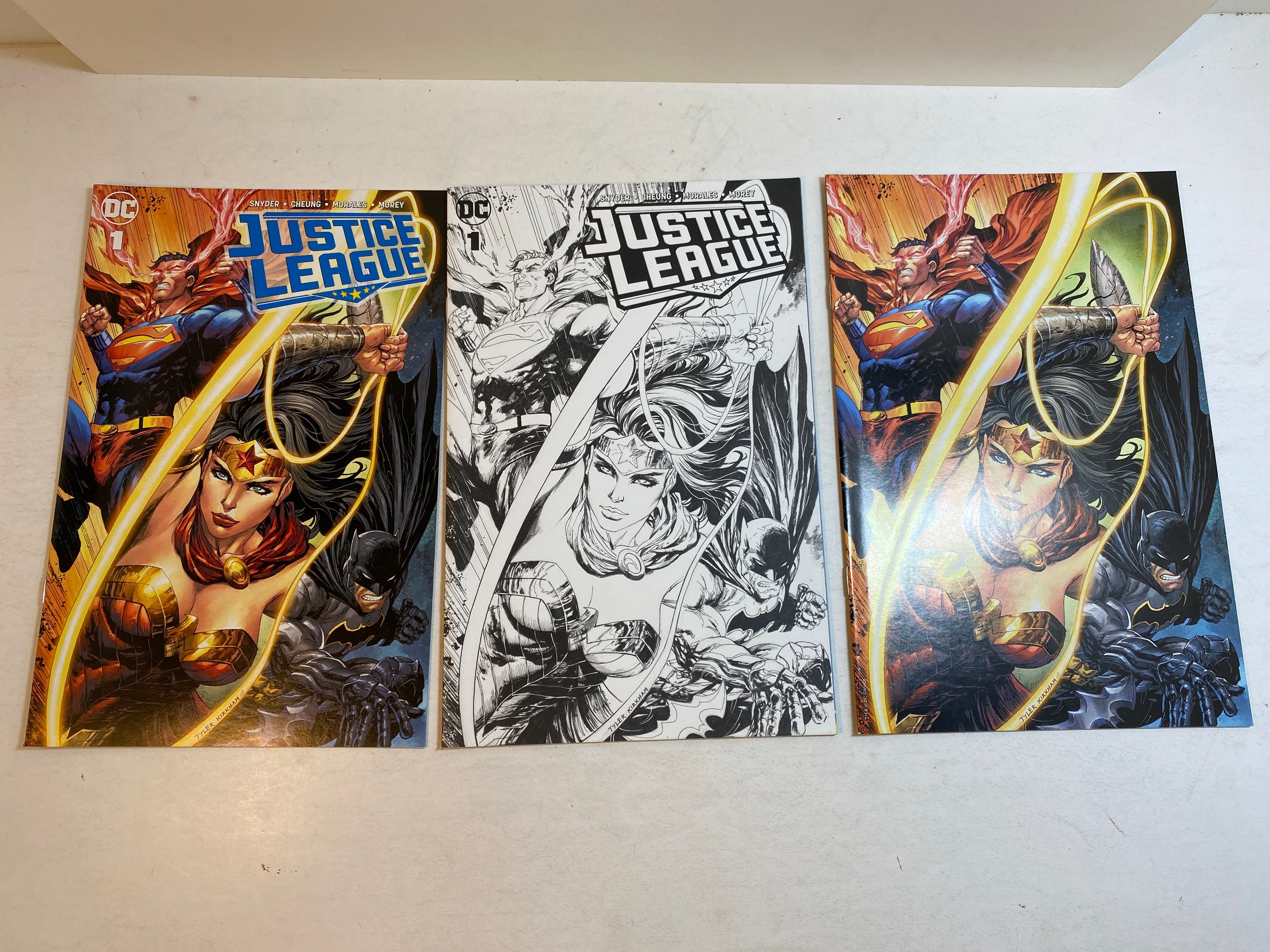 Lot of 3 Justice League #1 2018 Variants Tyler Kirkham Arif Prianto