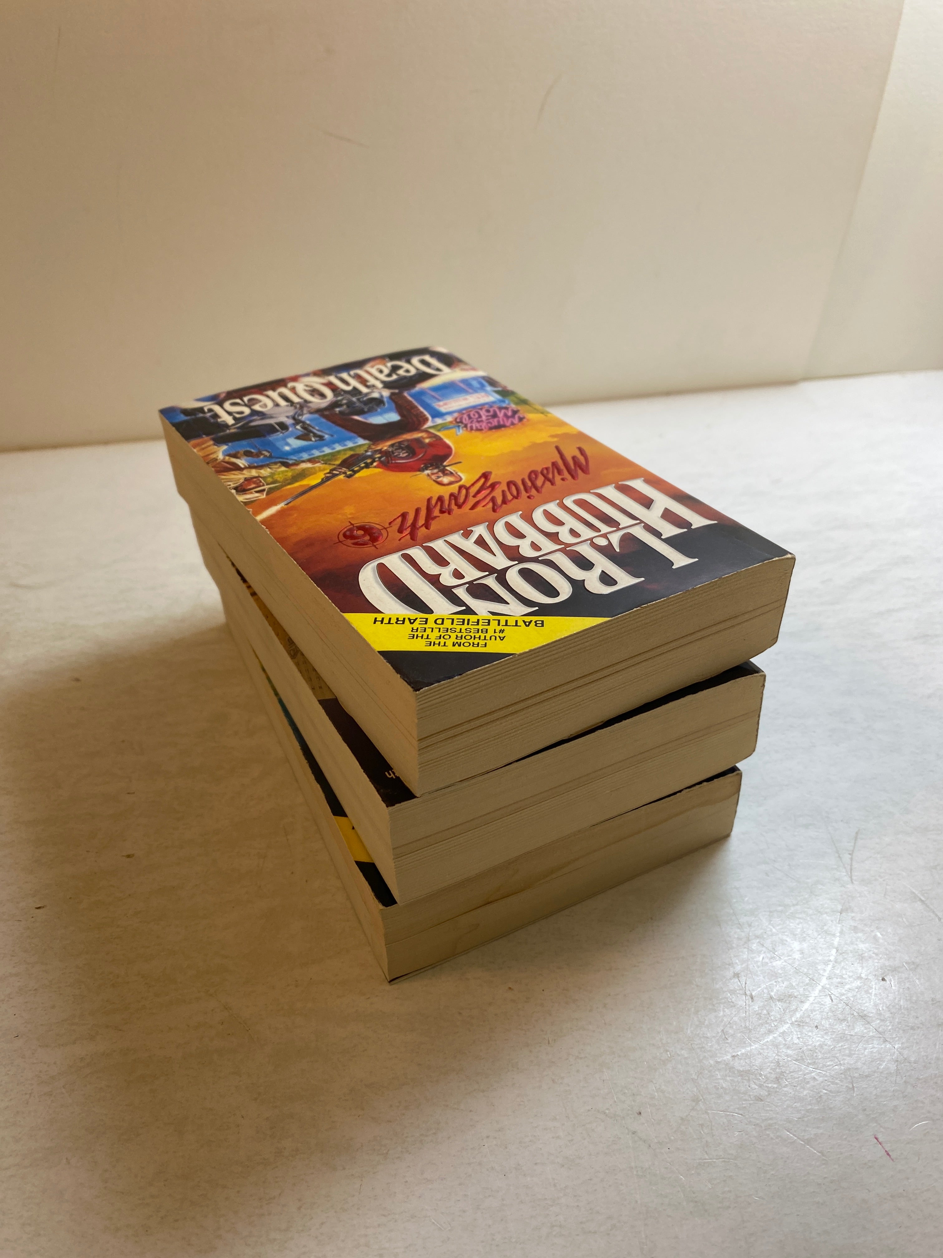Lot of 3 L Ron Hubbard Mission Earth paperbacks 1987-1988