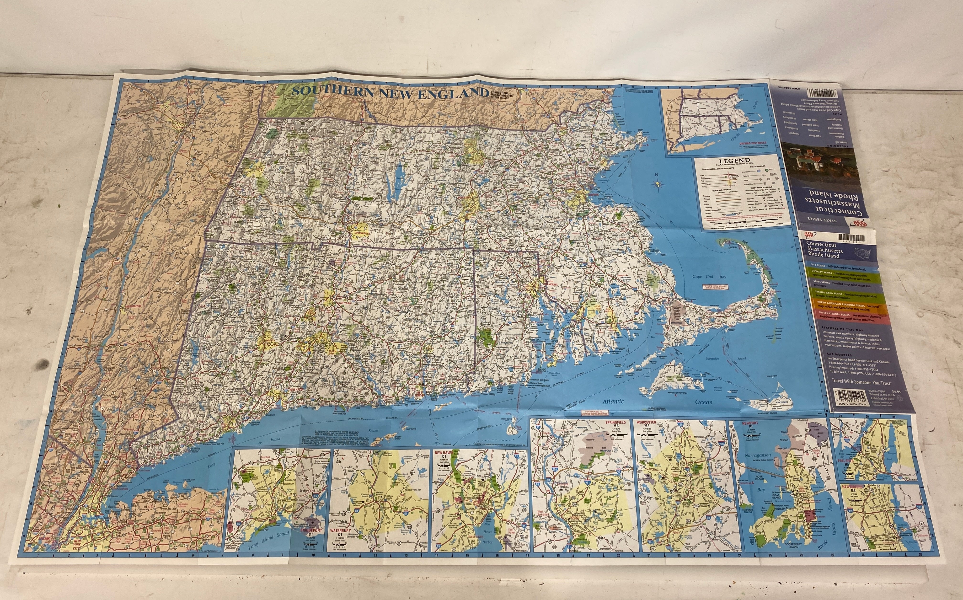 Lot of 3 Maps: MapEasy Boston/AAA Boston Area/AAA CT MA RI 1997-2005