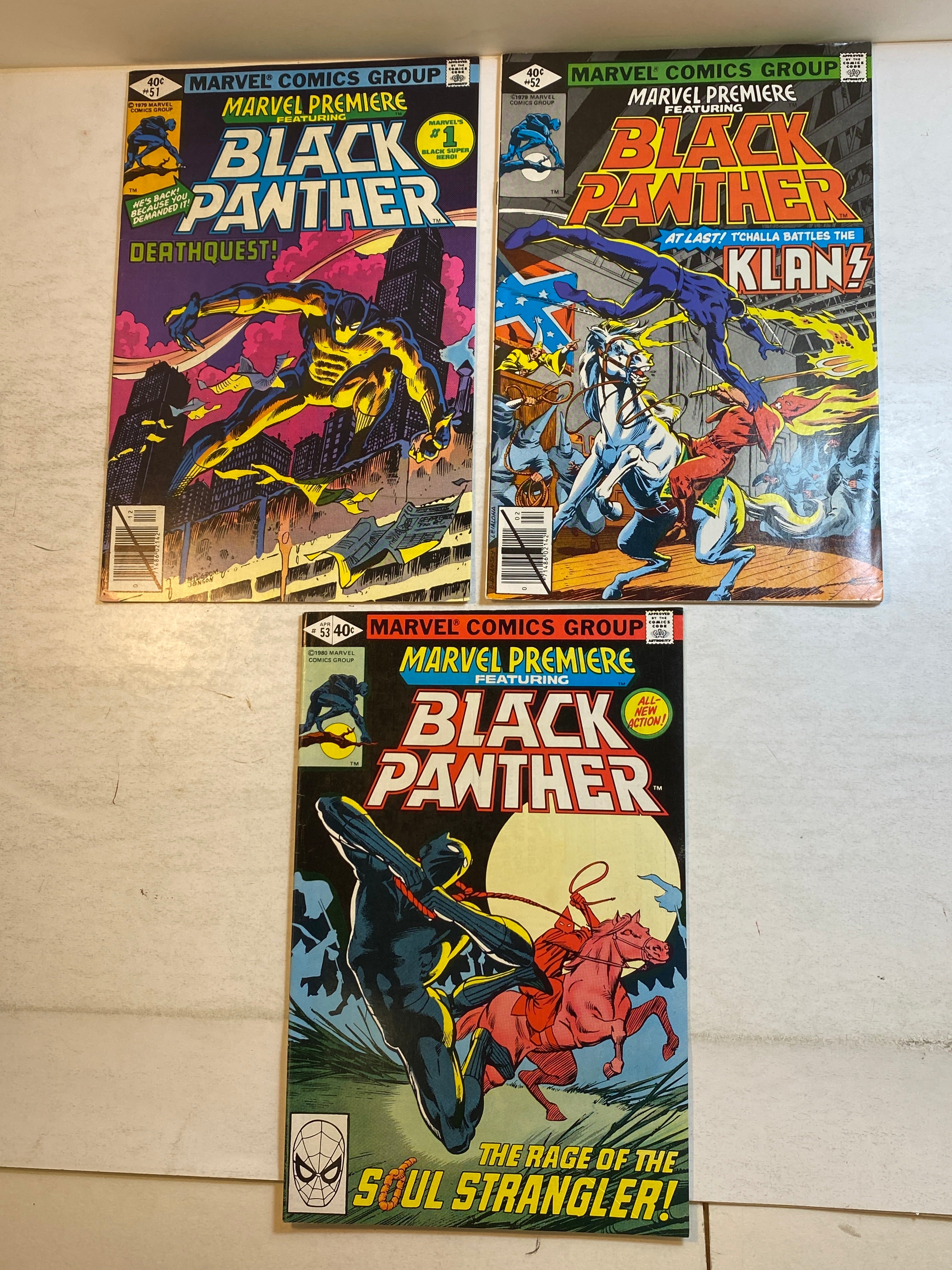 Lot of 3 Marvel Premiere Black Panther Comics 1979-1980