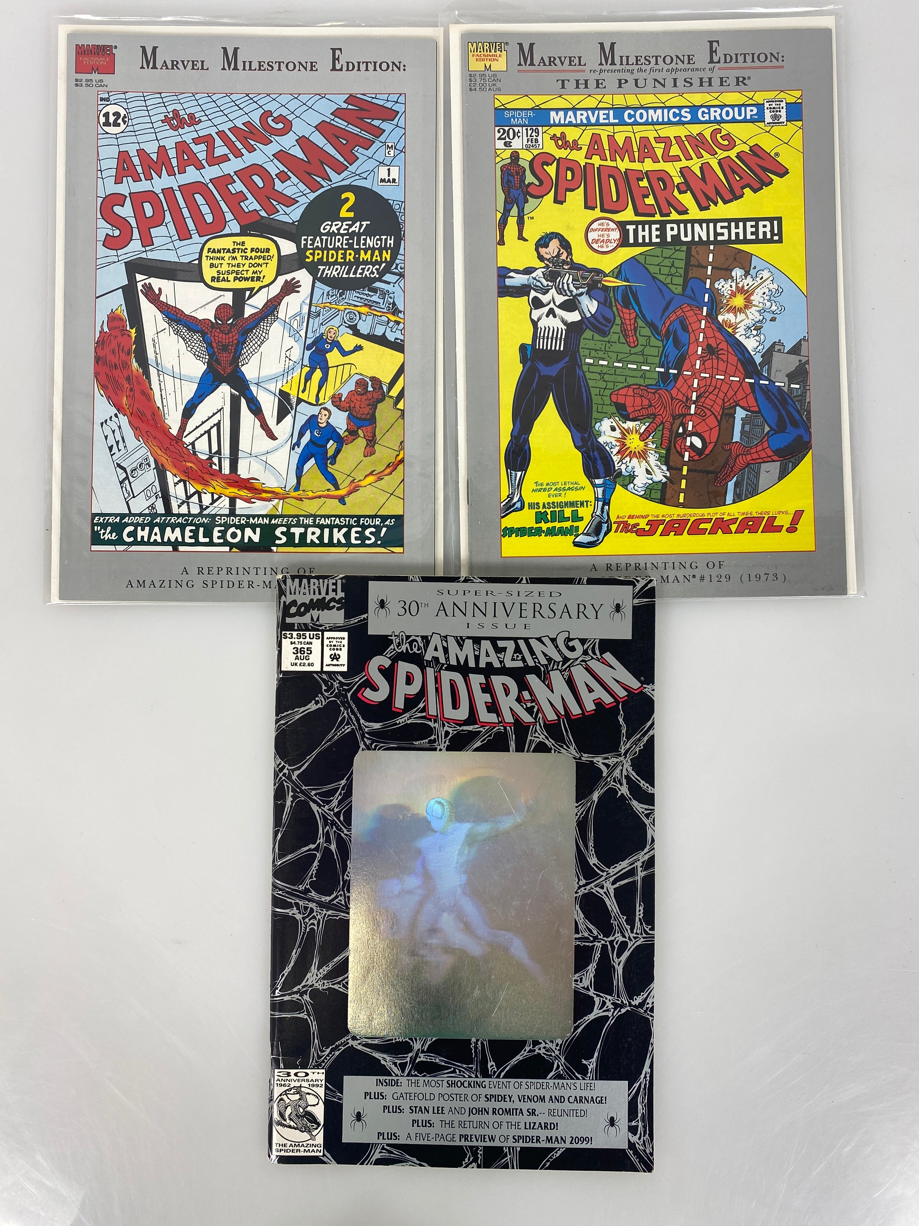 Lot of 3 Marvel Spider-Man Milestone Editions and No. 365 1992