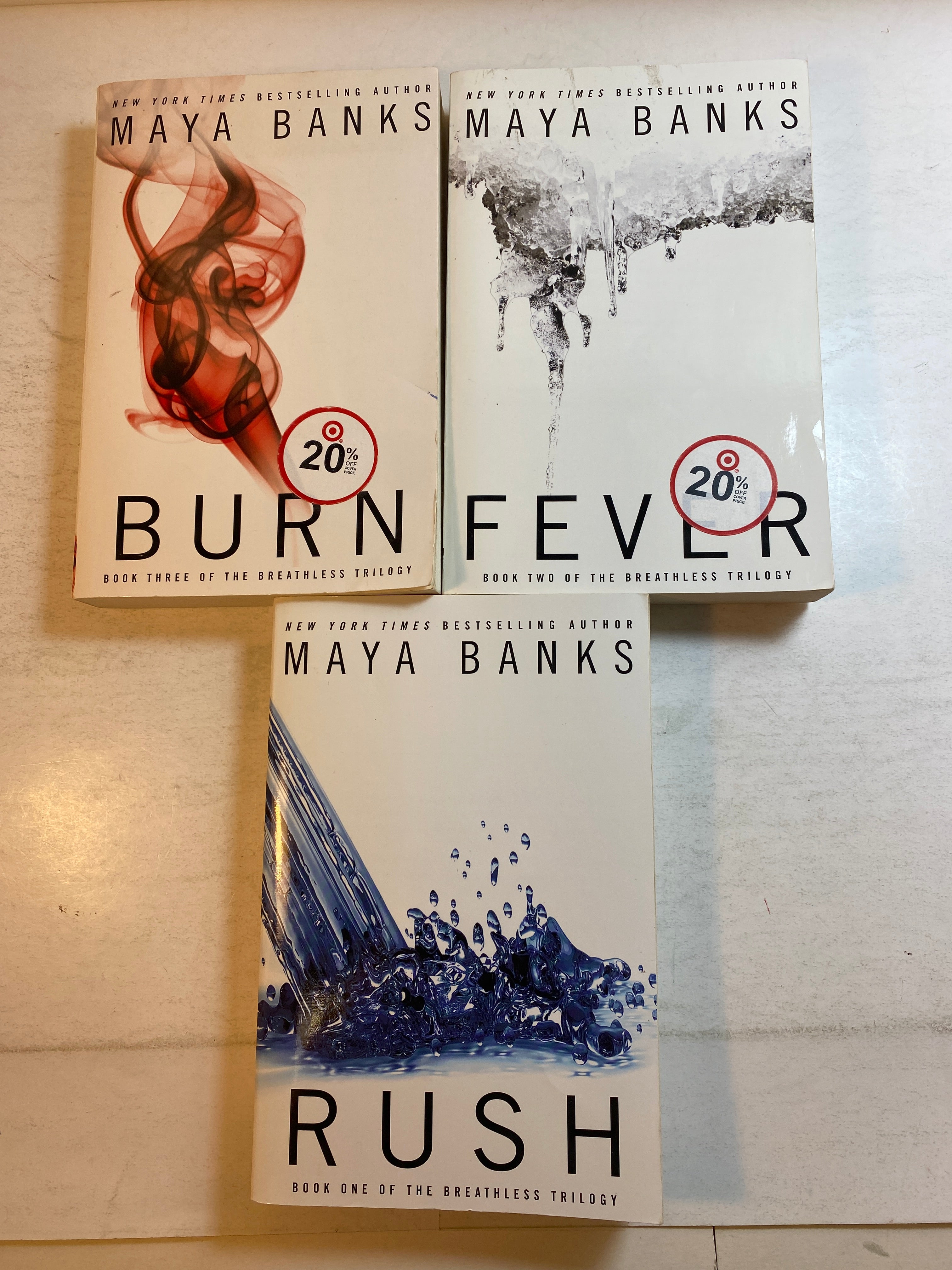 Lot of 3 Maya Banks Burn Rush Fever Series 2013