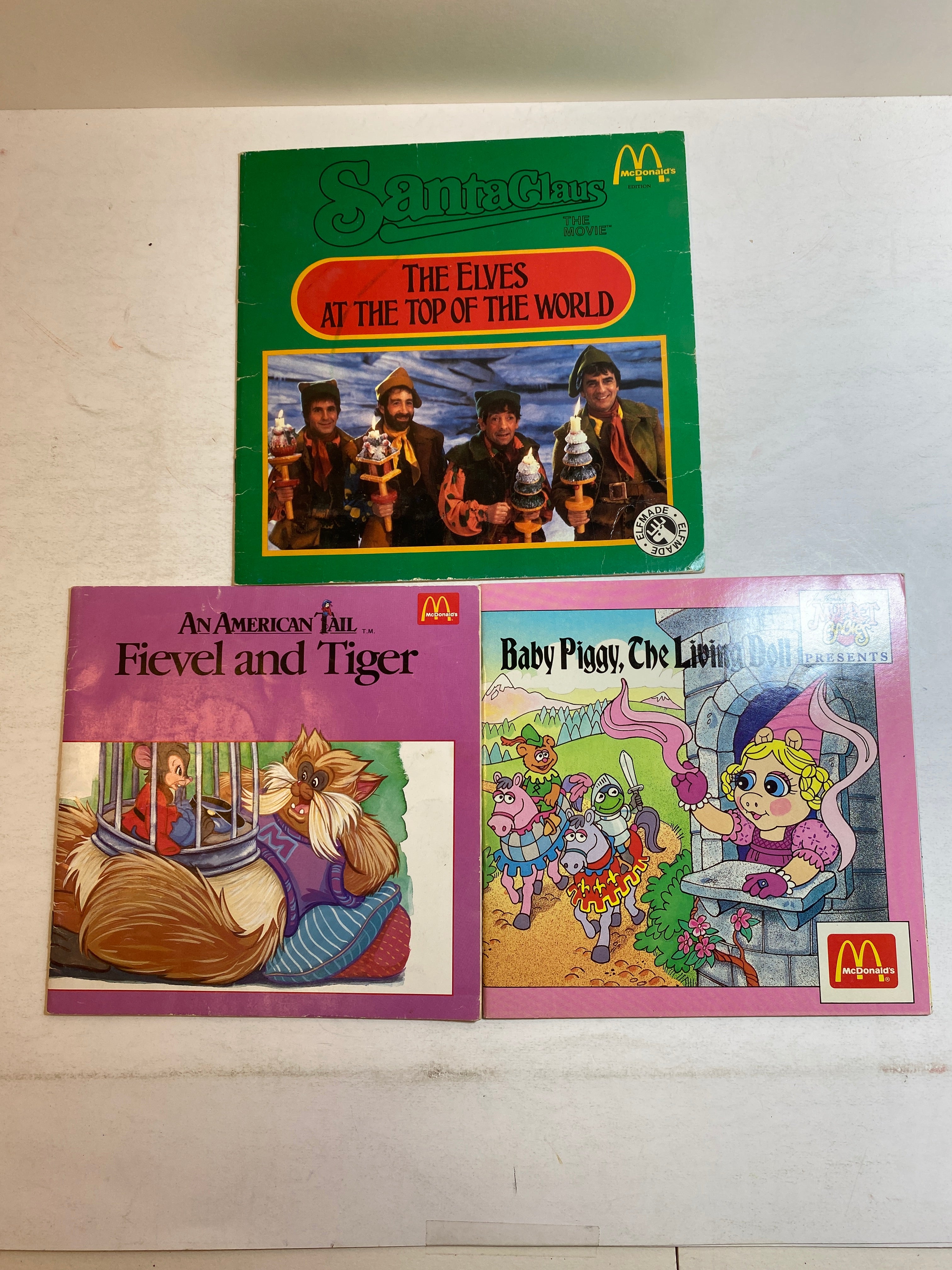 Lot of 3 McDonald's Children's Books Muppets Christmas Fievel 1985-1988