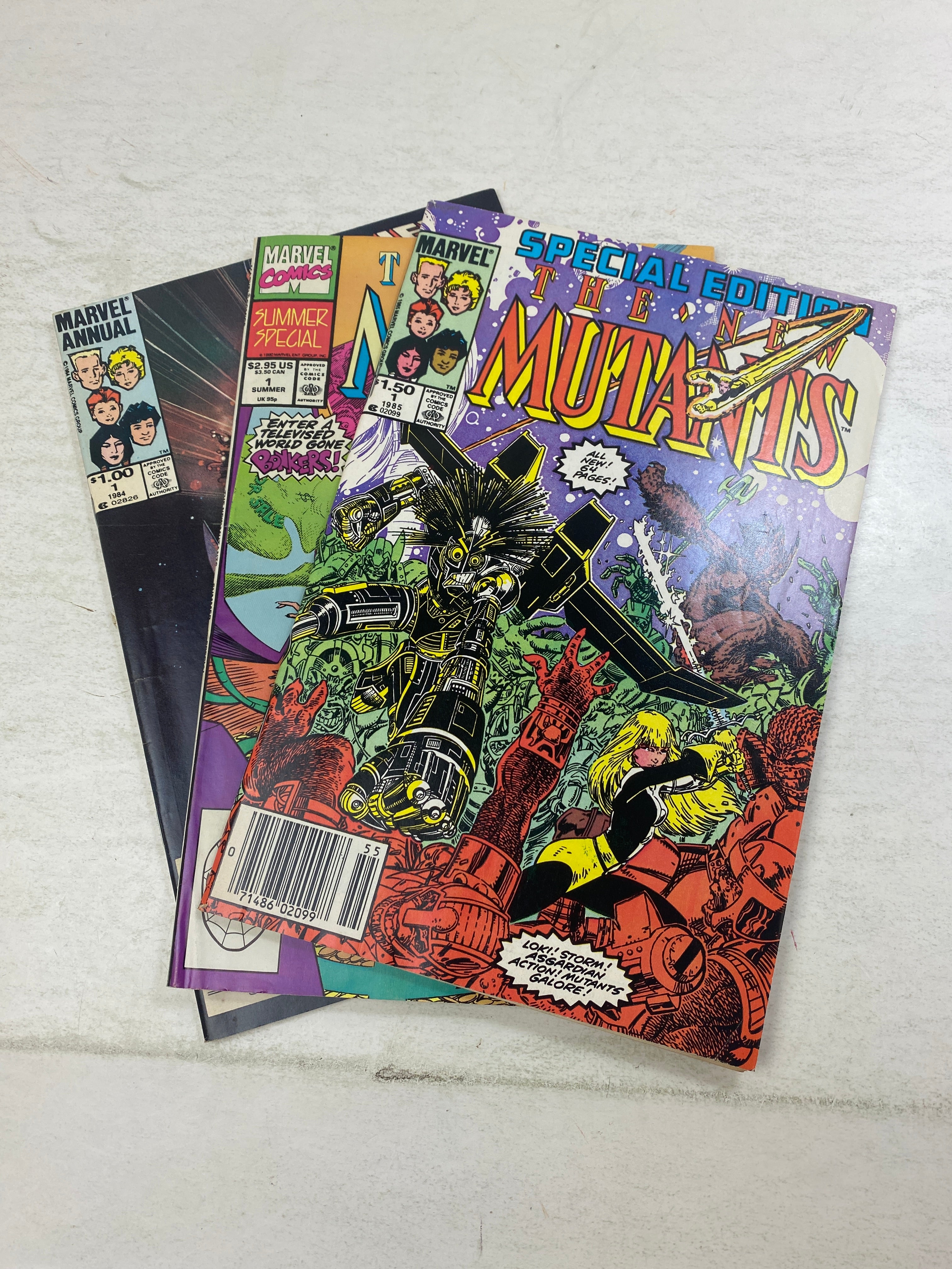 Lot of 3 New Mutants Marvel Comics Annuals/Specials 1984-1990