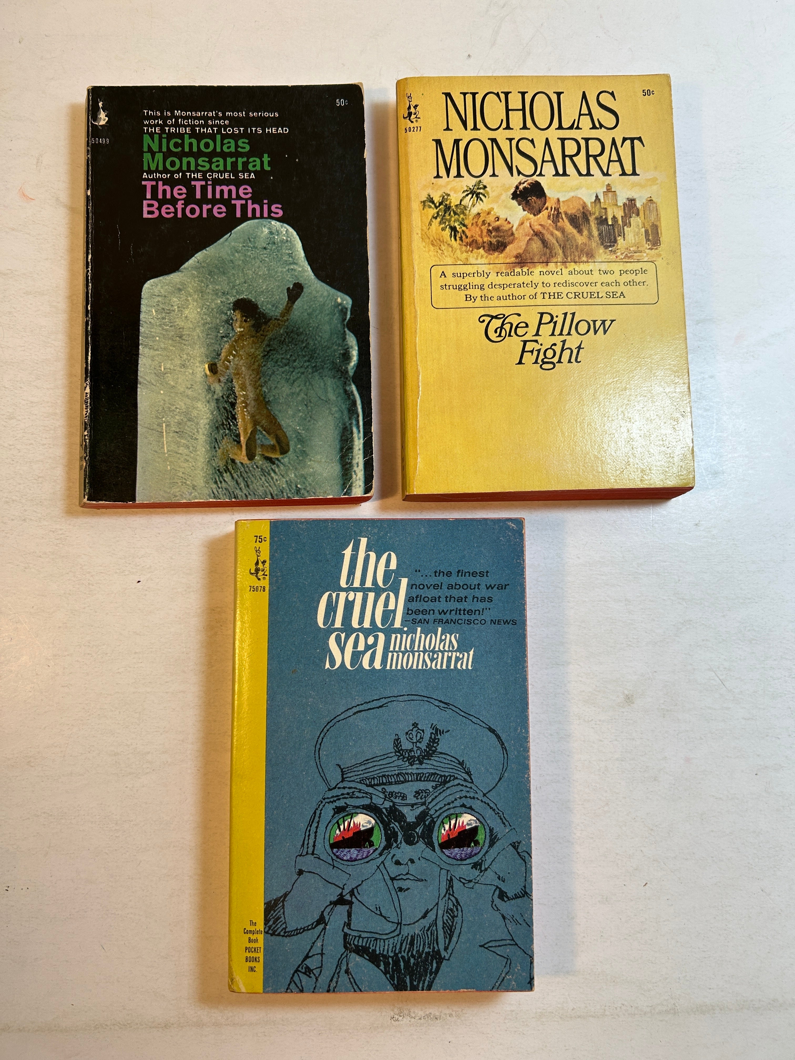 Lot of 3 Nicholas Monsarrat Novels Pocket Books 1965-1966 SC