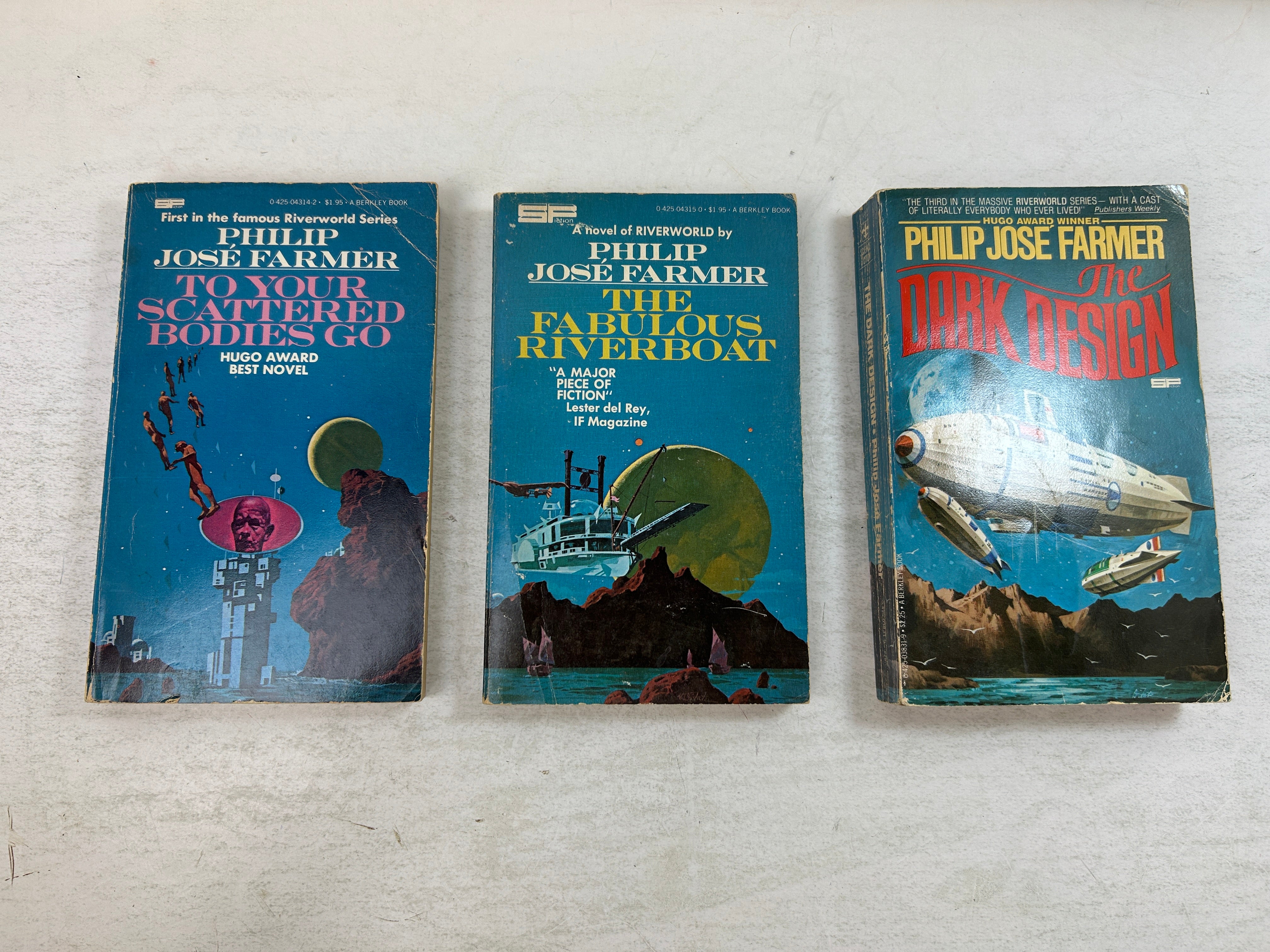Lot of 3 Philip Jose Farmer Riverworld Trilogy 1971-1978 Paperbacks SC