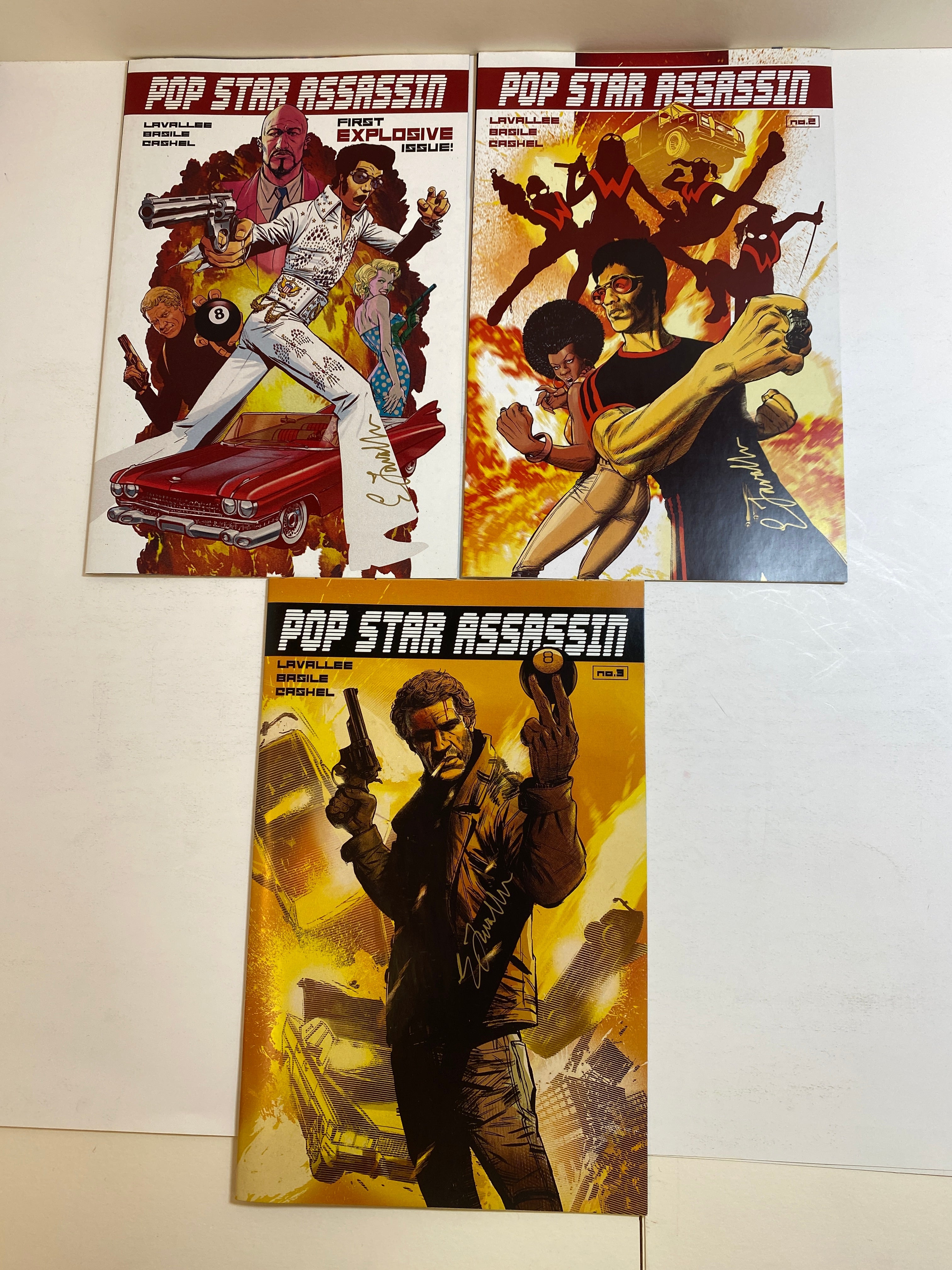 Lot of 3 Pop star Assassin ACME Comic Books 2016 *signed*