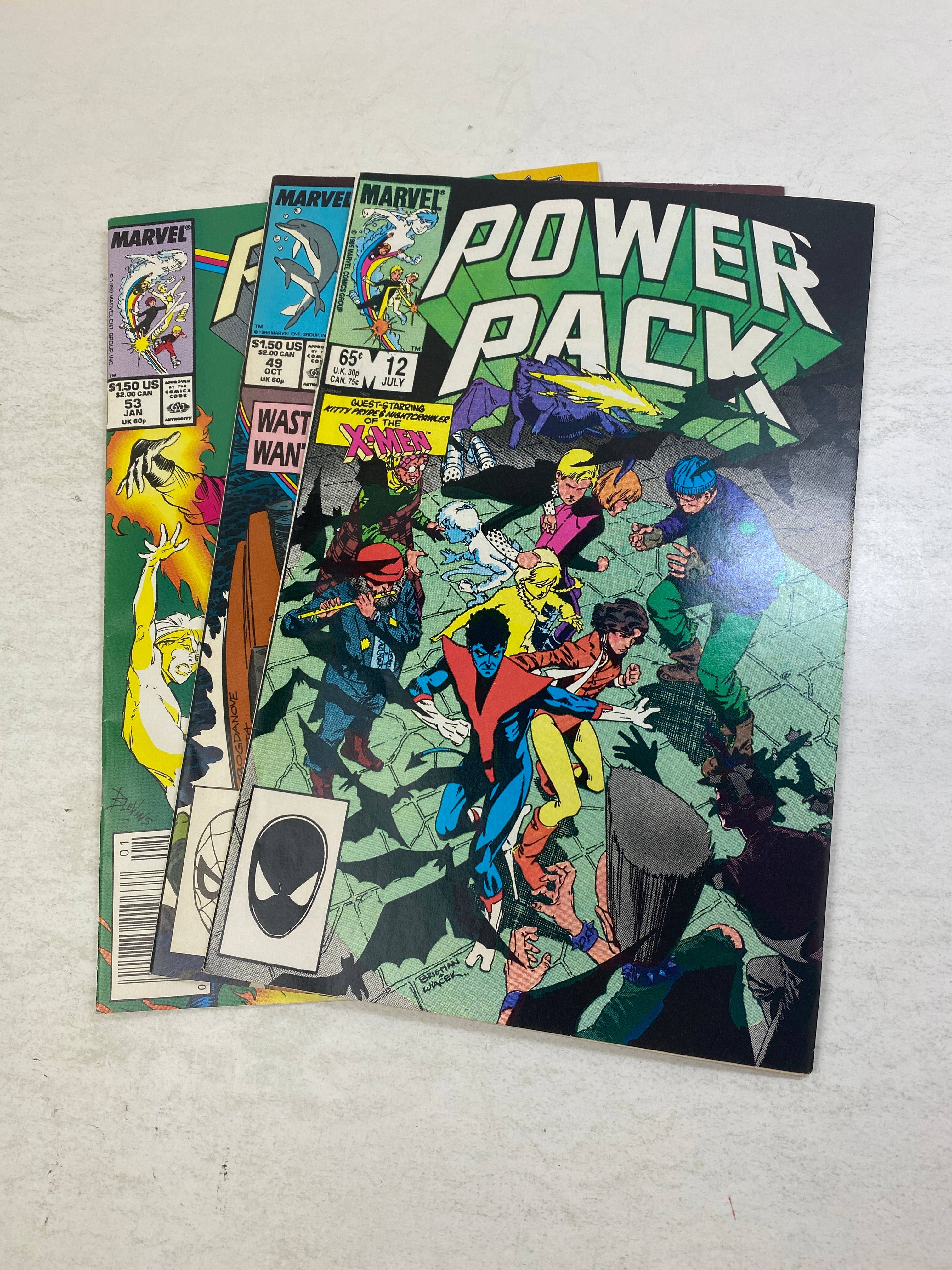Lot of 3 Power Pack Marvel Comics 1985-1989