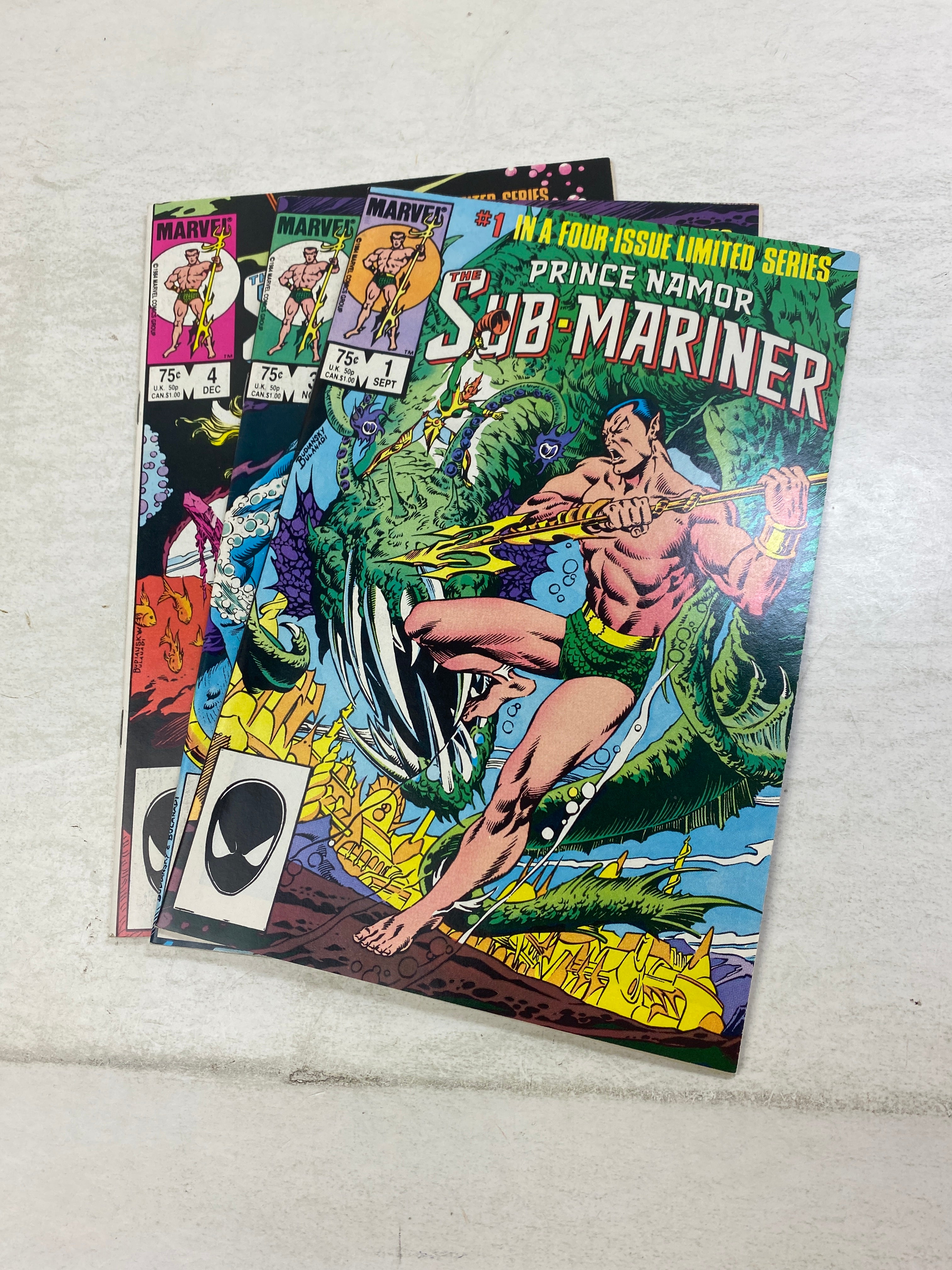 Lot of 3 Prince Namor Sub-Mariner Marvel Comics 1984