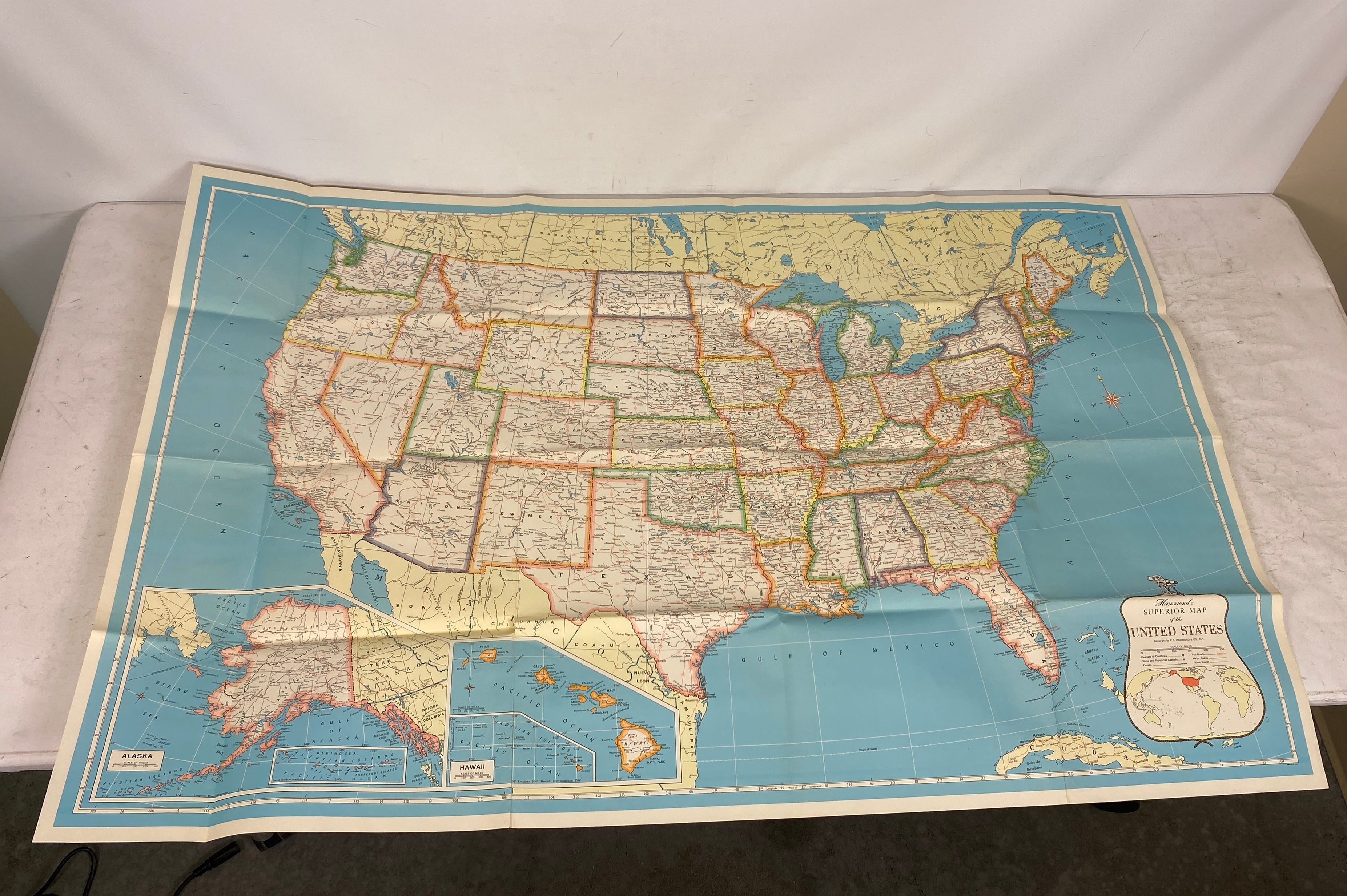 Lot of 3: Rand McNally Pocket Atlas/AAA USA Map/Hammond's Superior Map of USA