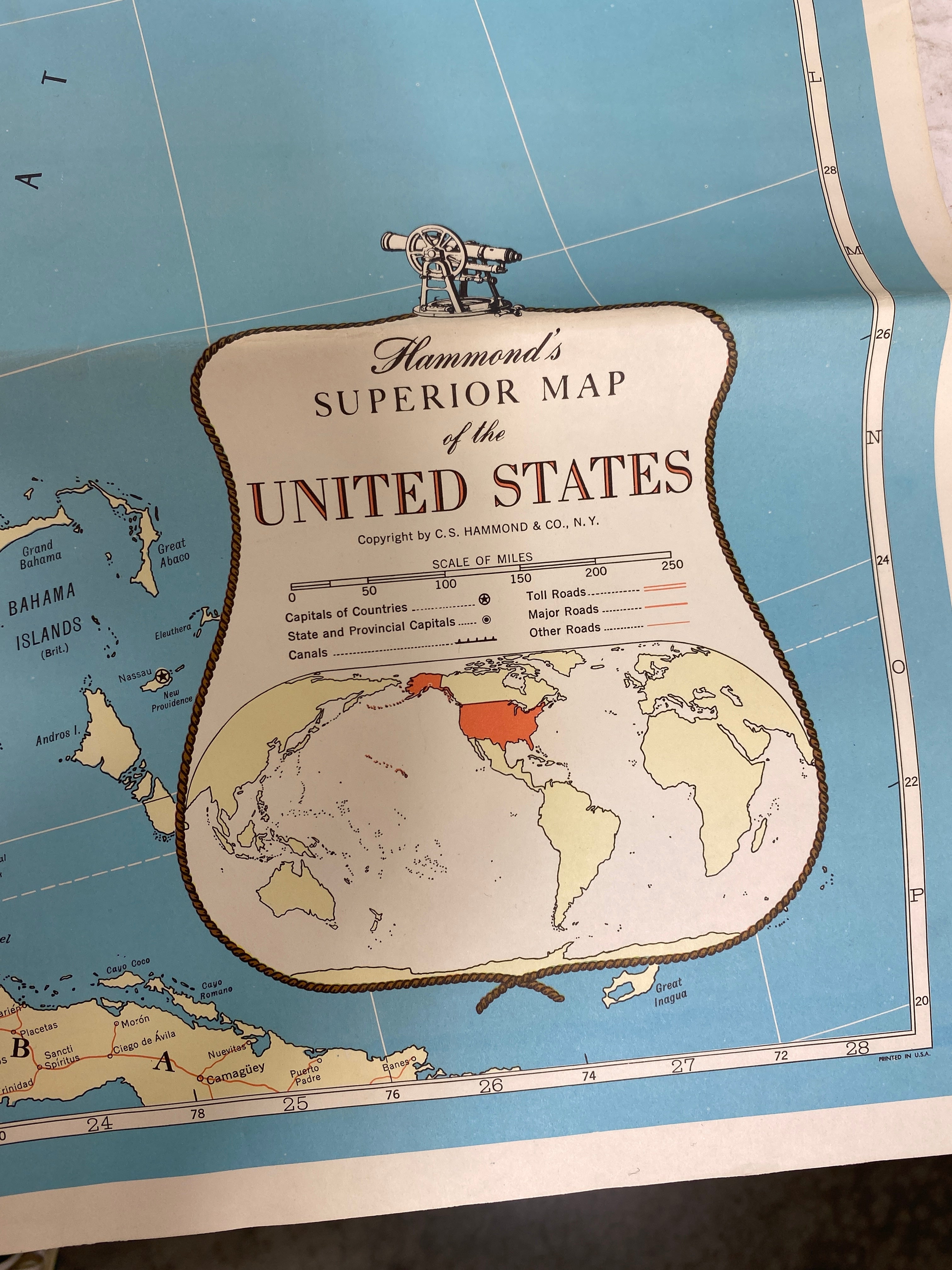 Lot of 3: Rand McNally Pocket Atlas/AAA USA Map/Hammond's Superior Map of USA