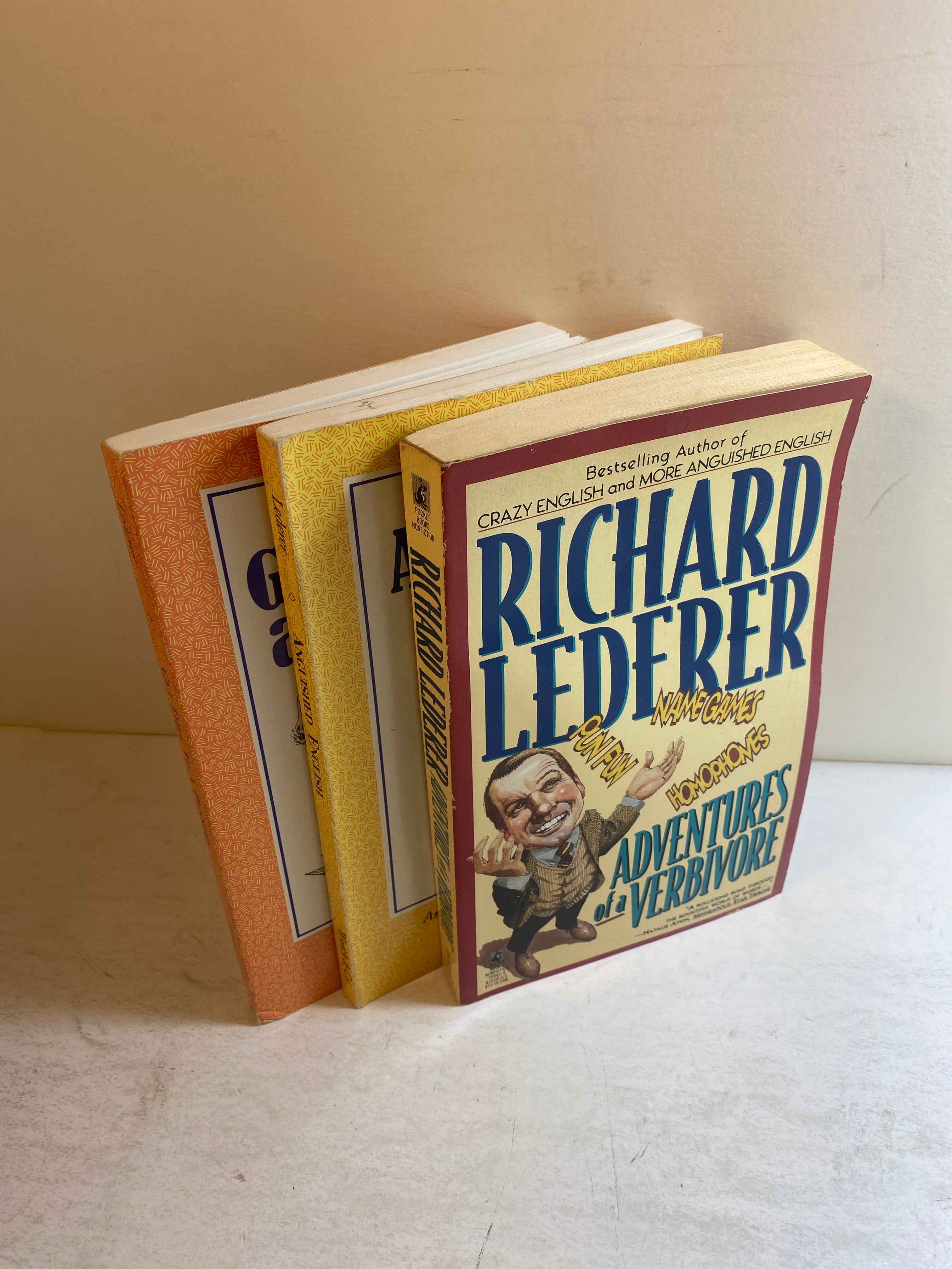 Lot of 3 Richard Lederer English Language Humor Books 1987-1995