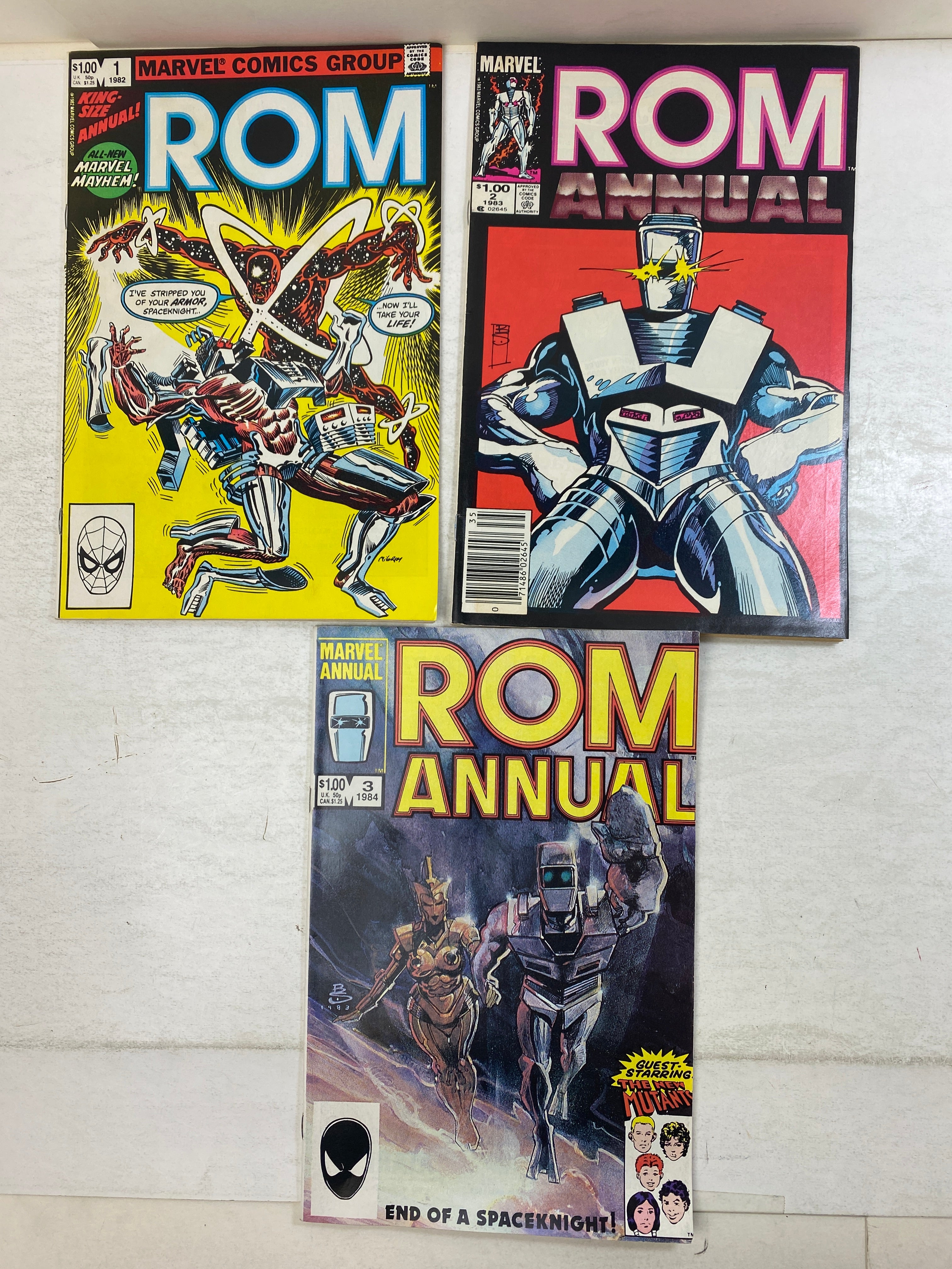 Lot of 3 Rom Space Knight Marvel Comics Annuals 1982-1984