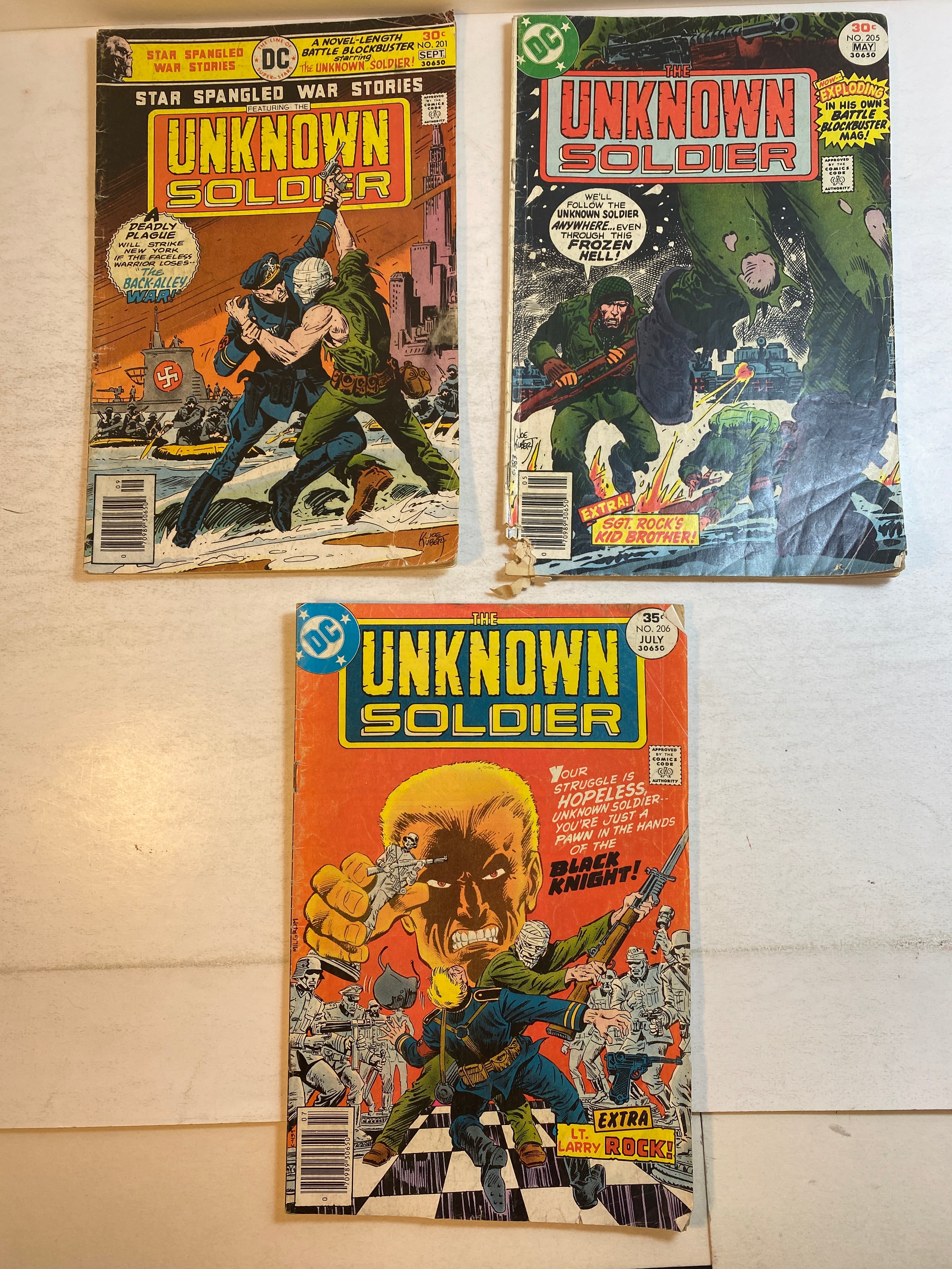 Lot of 3 Star Spangled War Stories Unknown Solider DC Comics 1976-1977