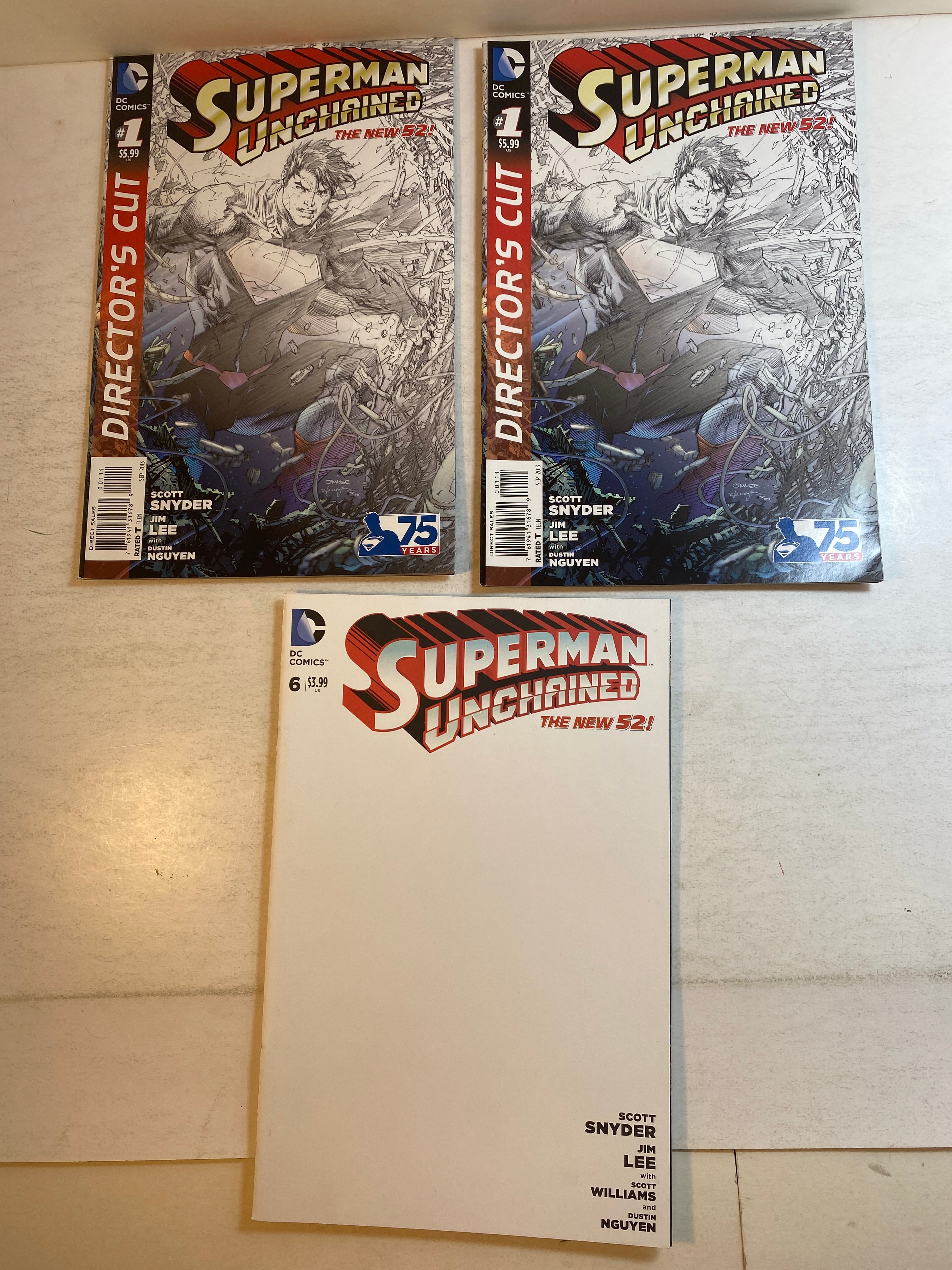 Lot of 3 Superman Unchained #1 DC Comics Variants 2013