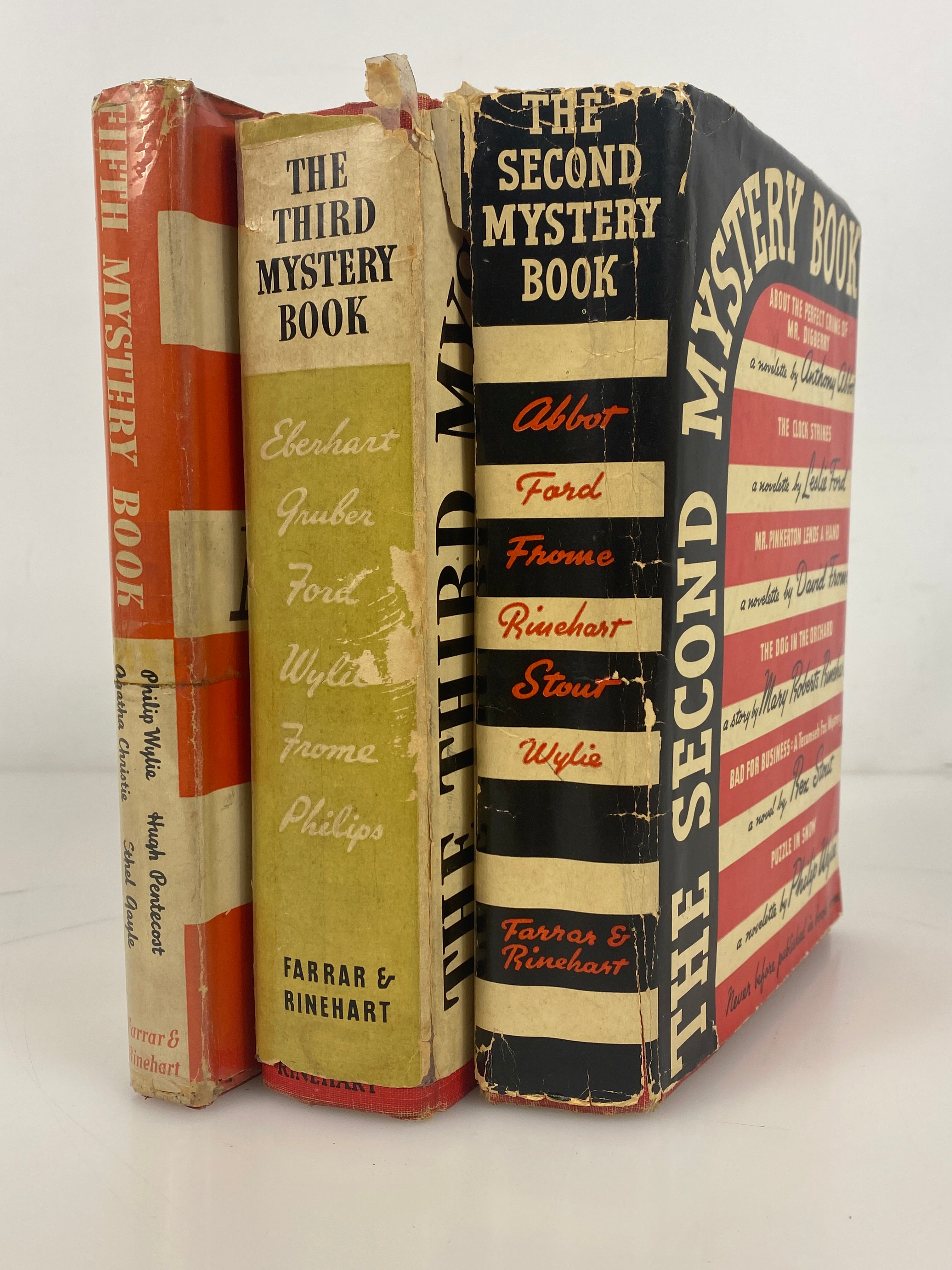 Lot of 3: The Second/Third/Fifth Mystery Book 1940s Farrar & Rinehart HC DJ