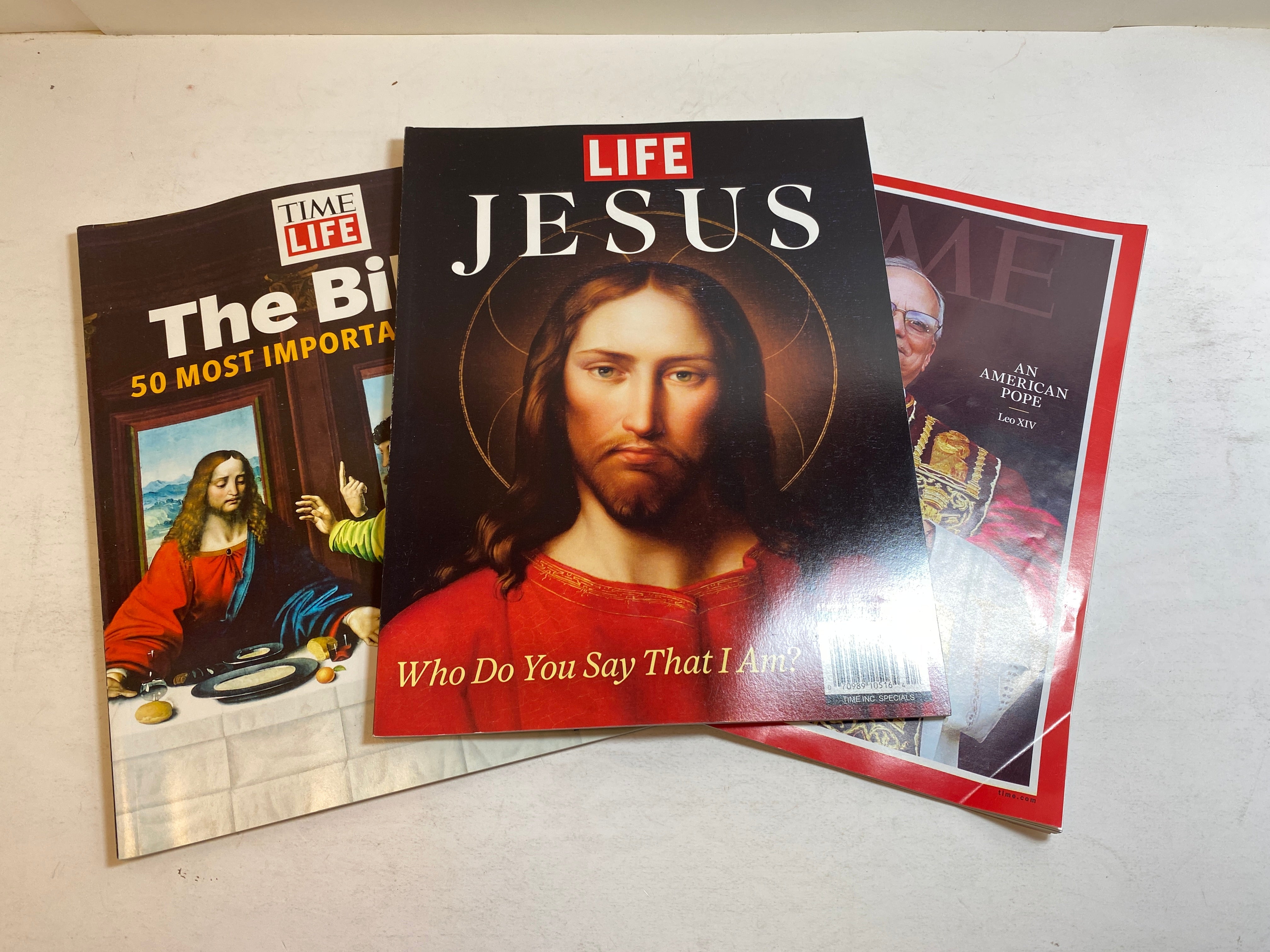 Lot of 3 Time Life Magazines Jesus/The Bible/Pope Leo XIV 2019-2025