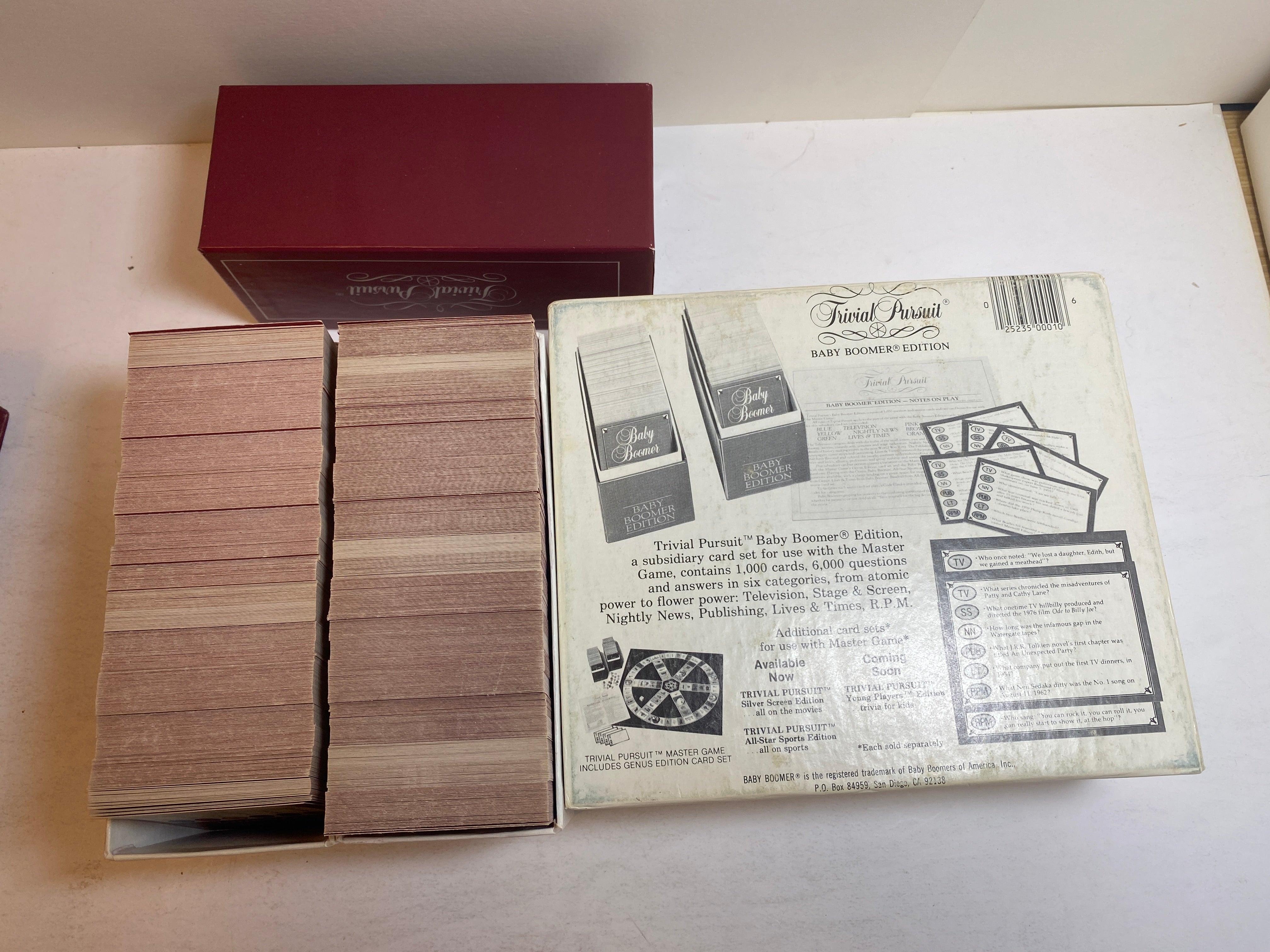 Lot of 3 Trivial Pursuit Genus, Genus II, Baby Boomer Edition 1981-1984