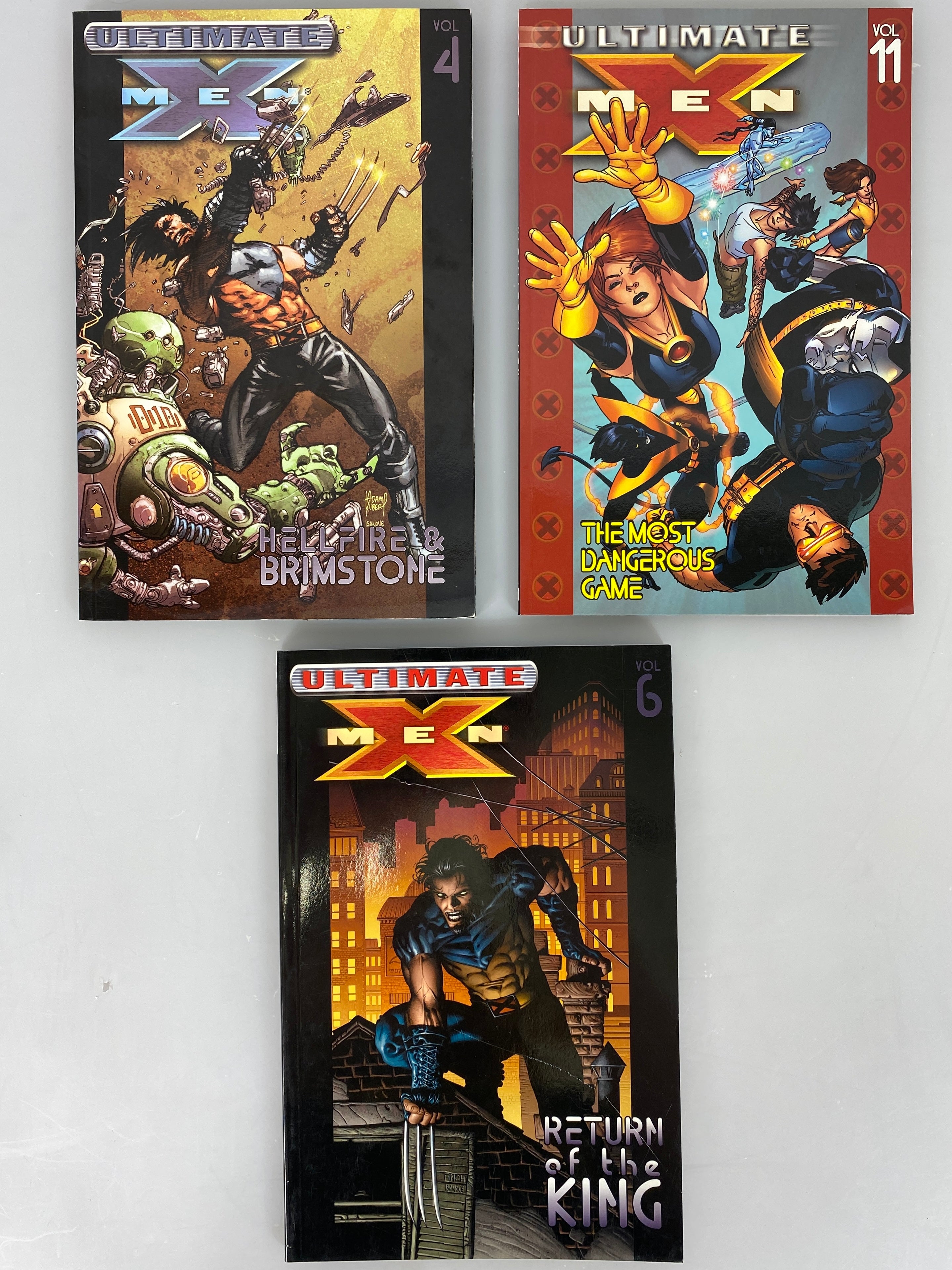 Lot of 3 Ultimate X-Men Vol. 4, 6, 11 (Marvel 2003-2005) SC