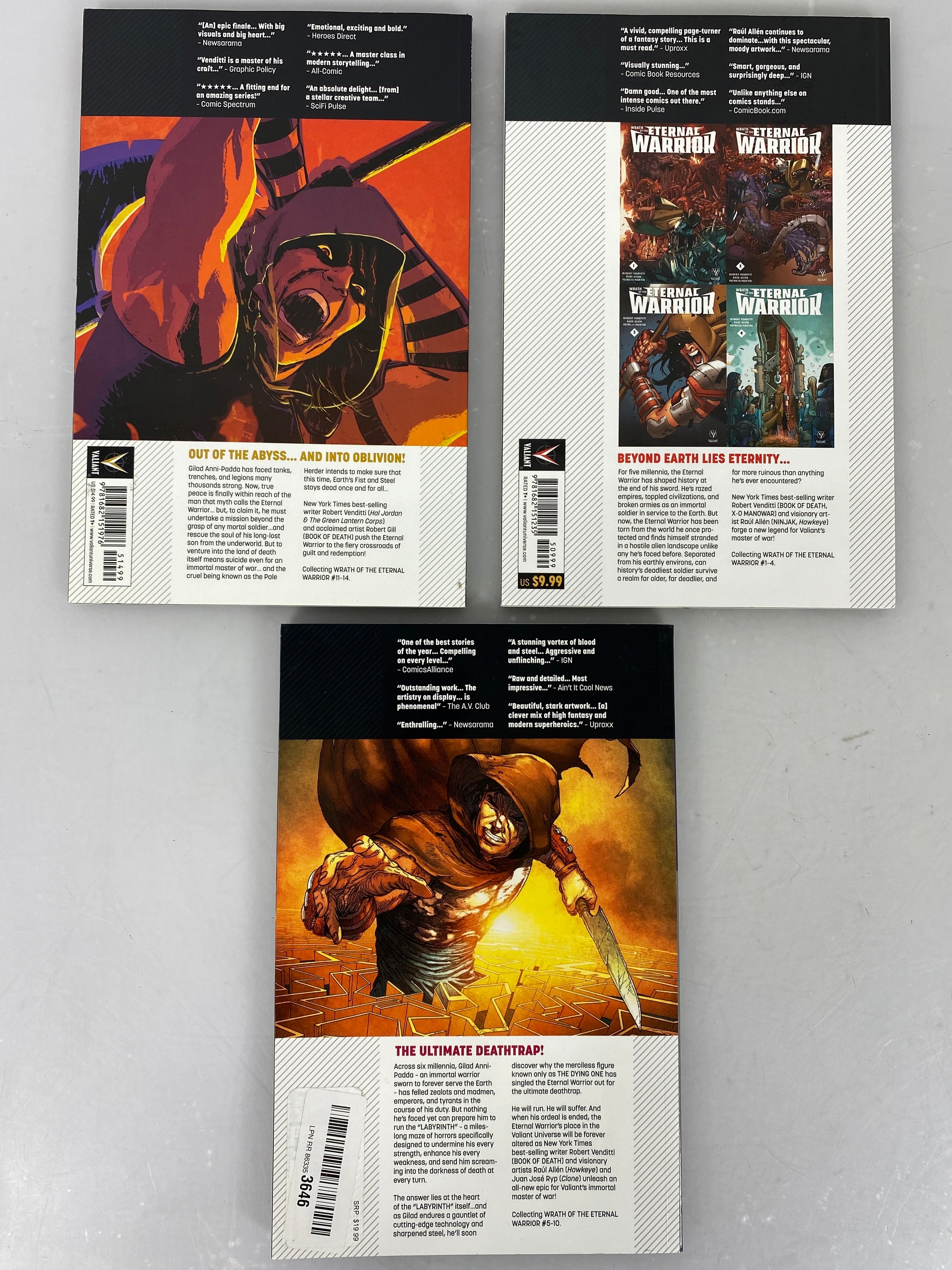 Lot of 3 Valiant Graphic Novels Vol. 1, 2, and 3 (2016-2017) SC