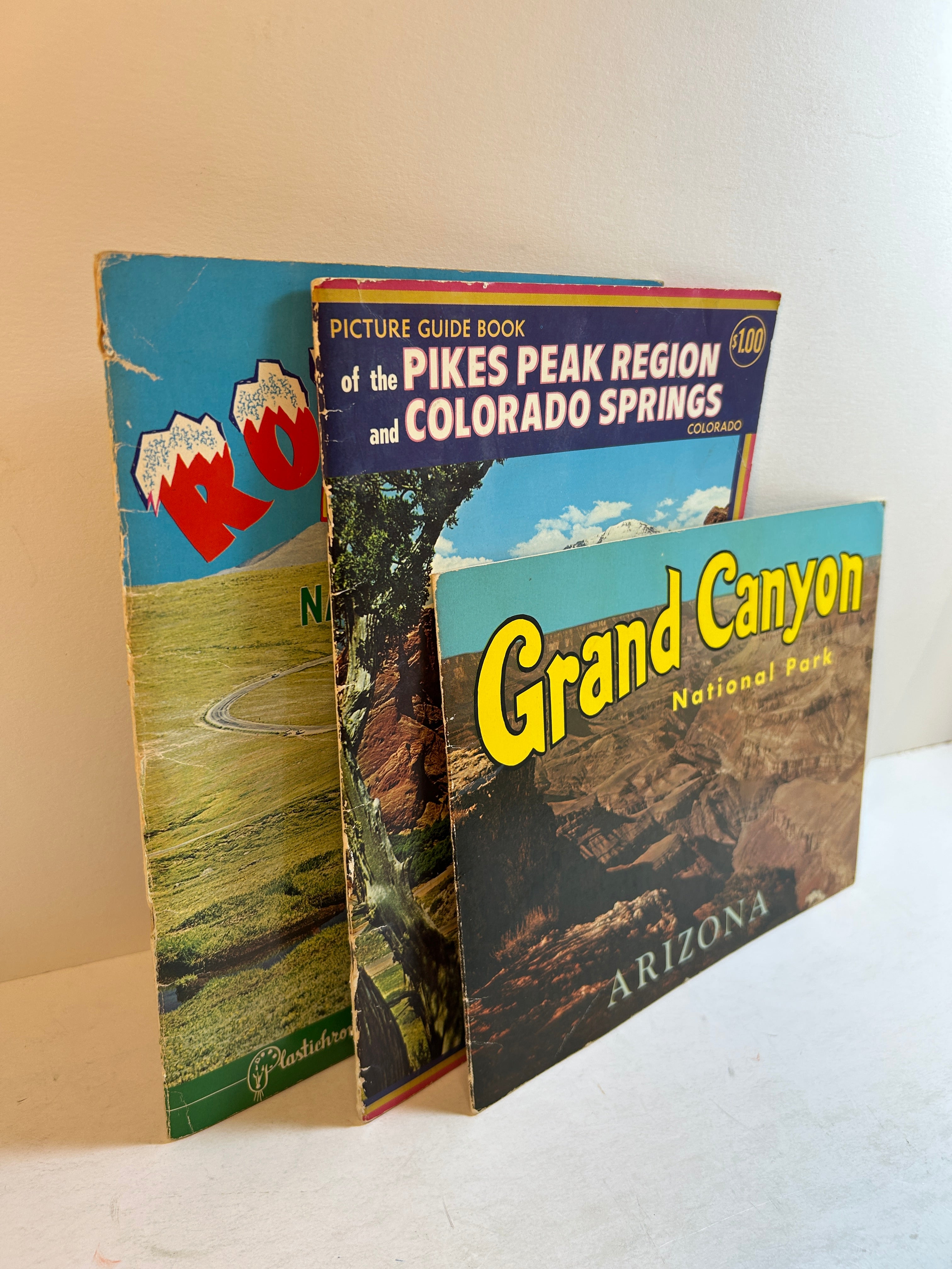 Lot of 3 Vint National Park Souvenir Books Grand Canyon/Rocky Mtn/Pike's Peak SC