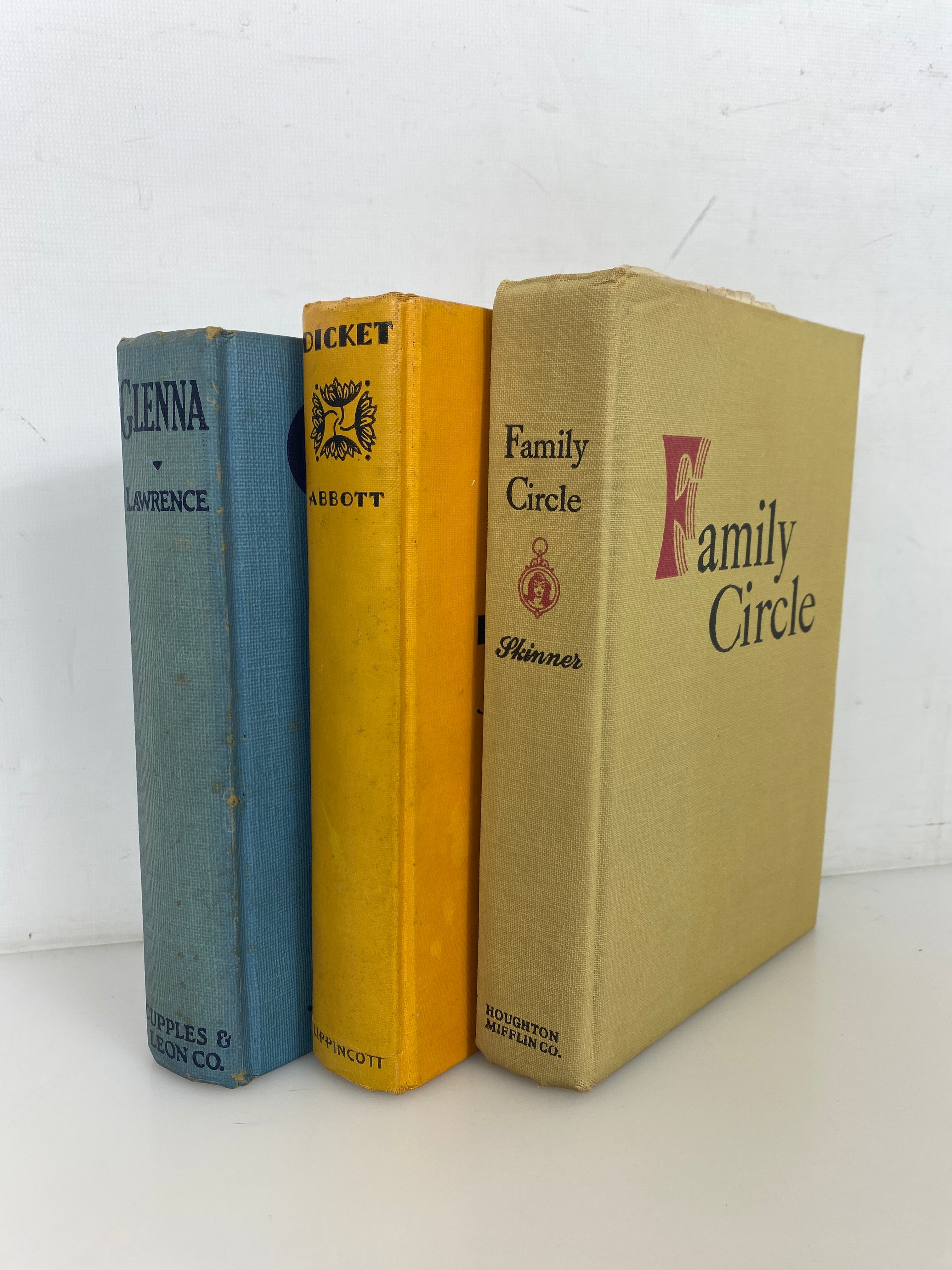 Lot of 3 Vintage Fiction: Glenna/Dicket/Family Circle 1929-1948 HC