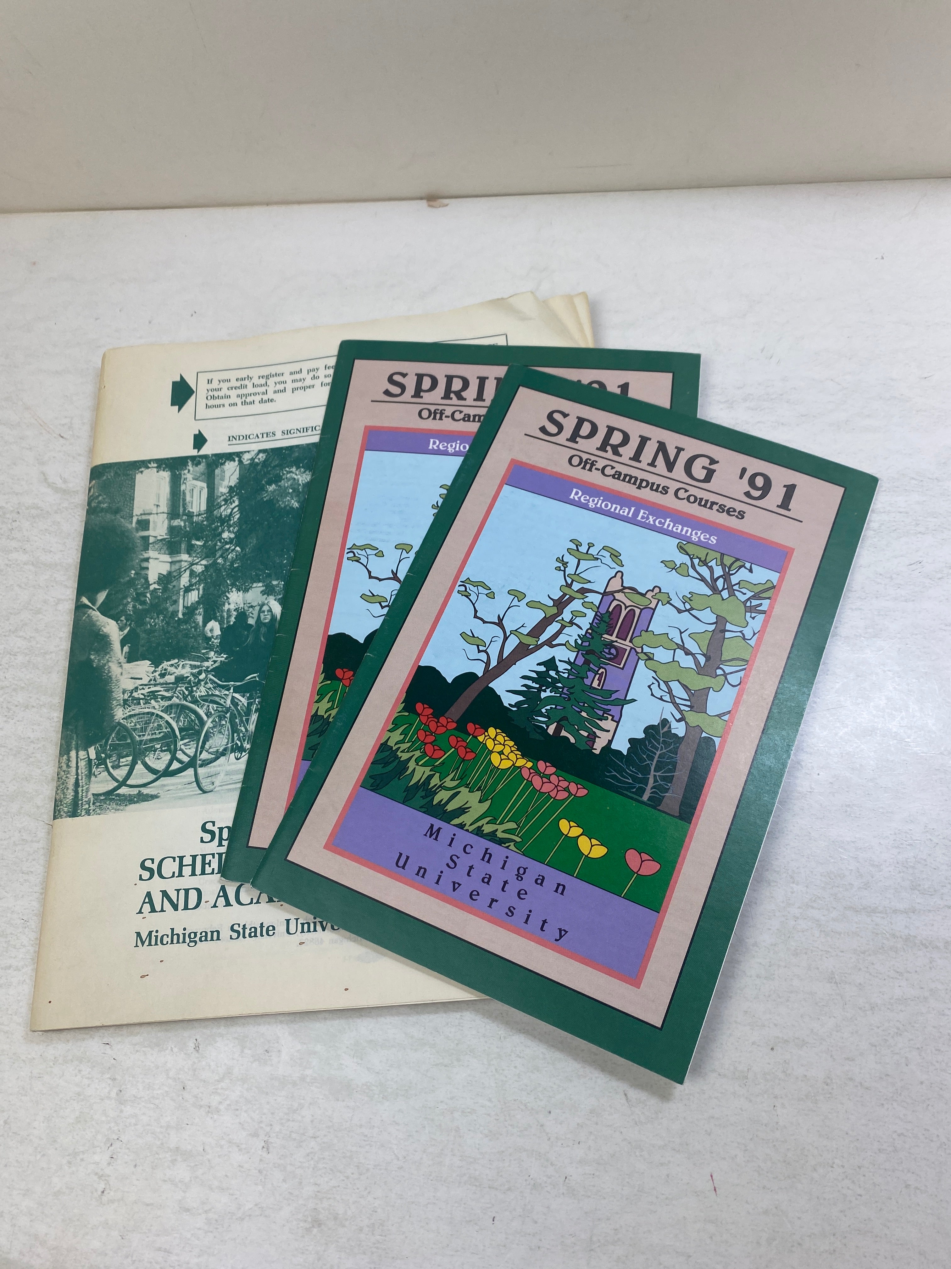 Lot of 3 Vintage Michigan State MSU Catalogs 1982, 1991