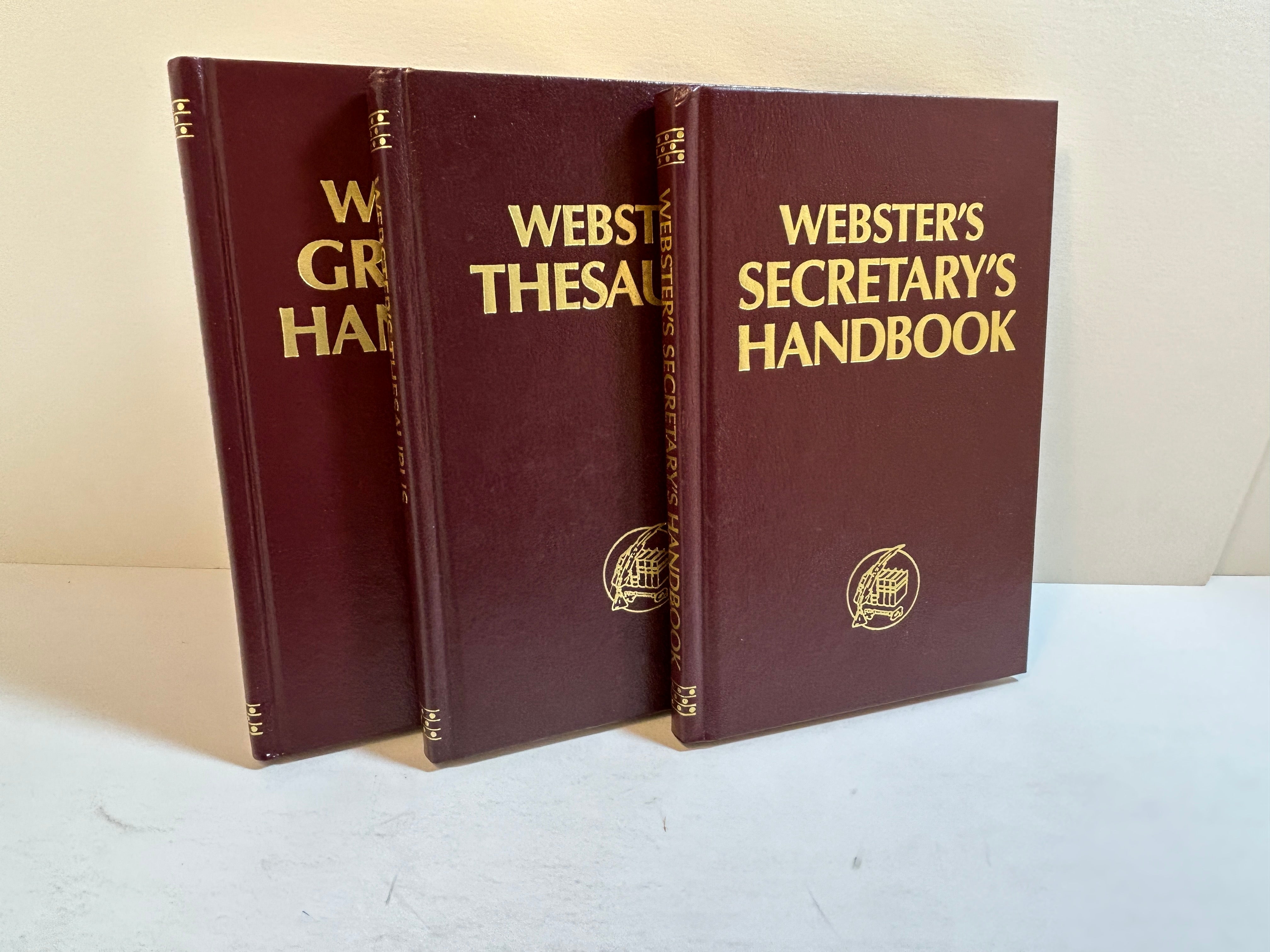 Lot of 3 Webster's Reference Vol: Grammar, Thesaurus, and Secretary's Handbook HC