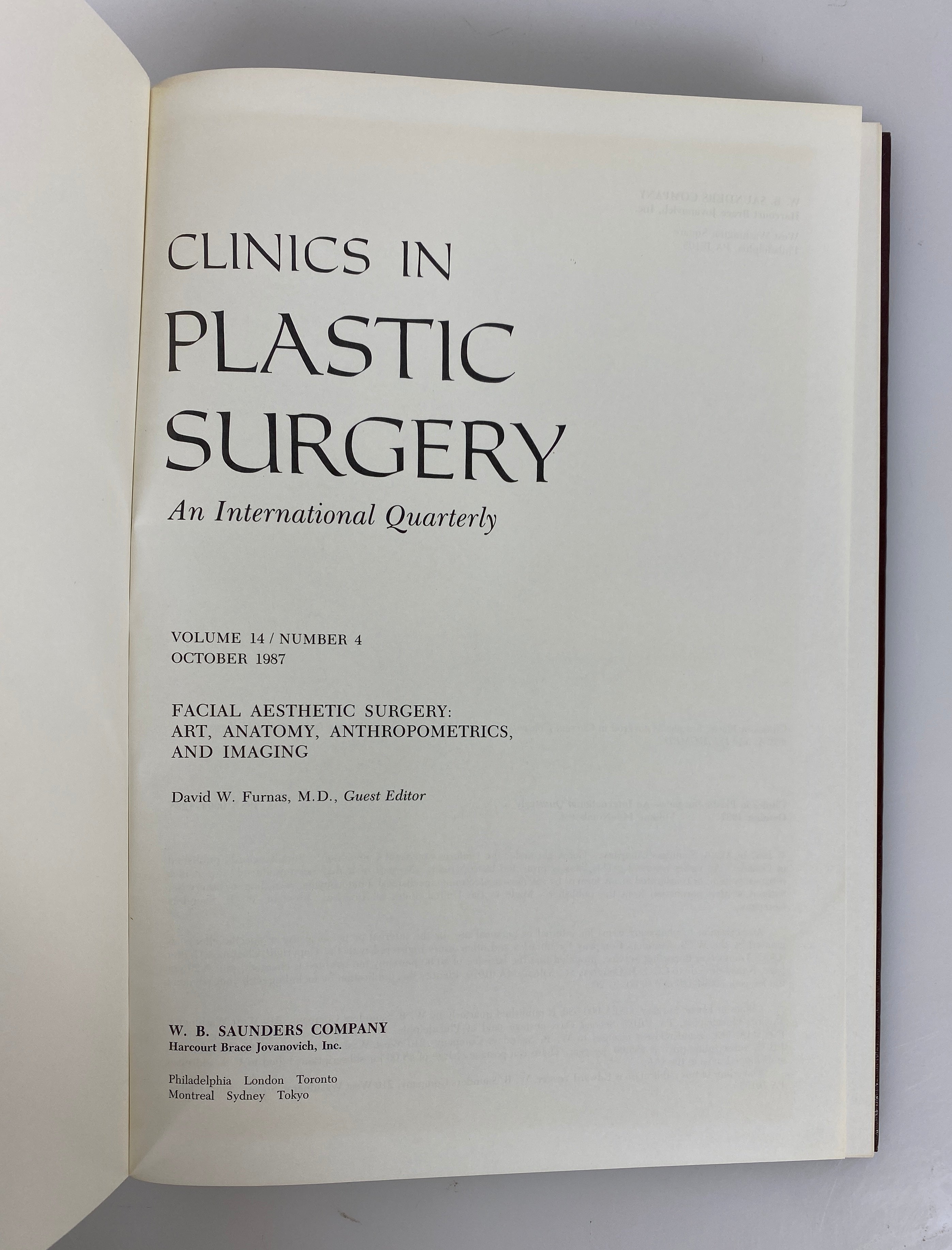 Lot of 31: Clinics in Plastic Surgery 1983-1995 W.B. Saunders Co. HC