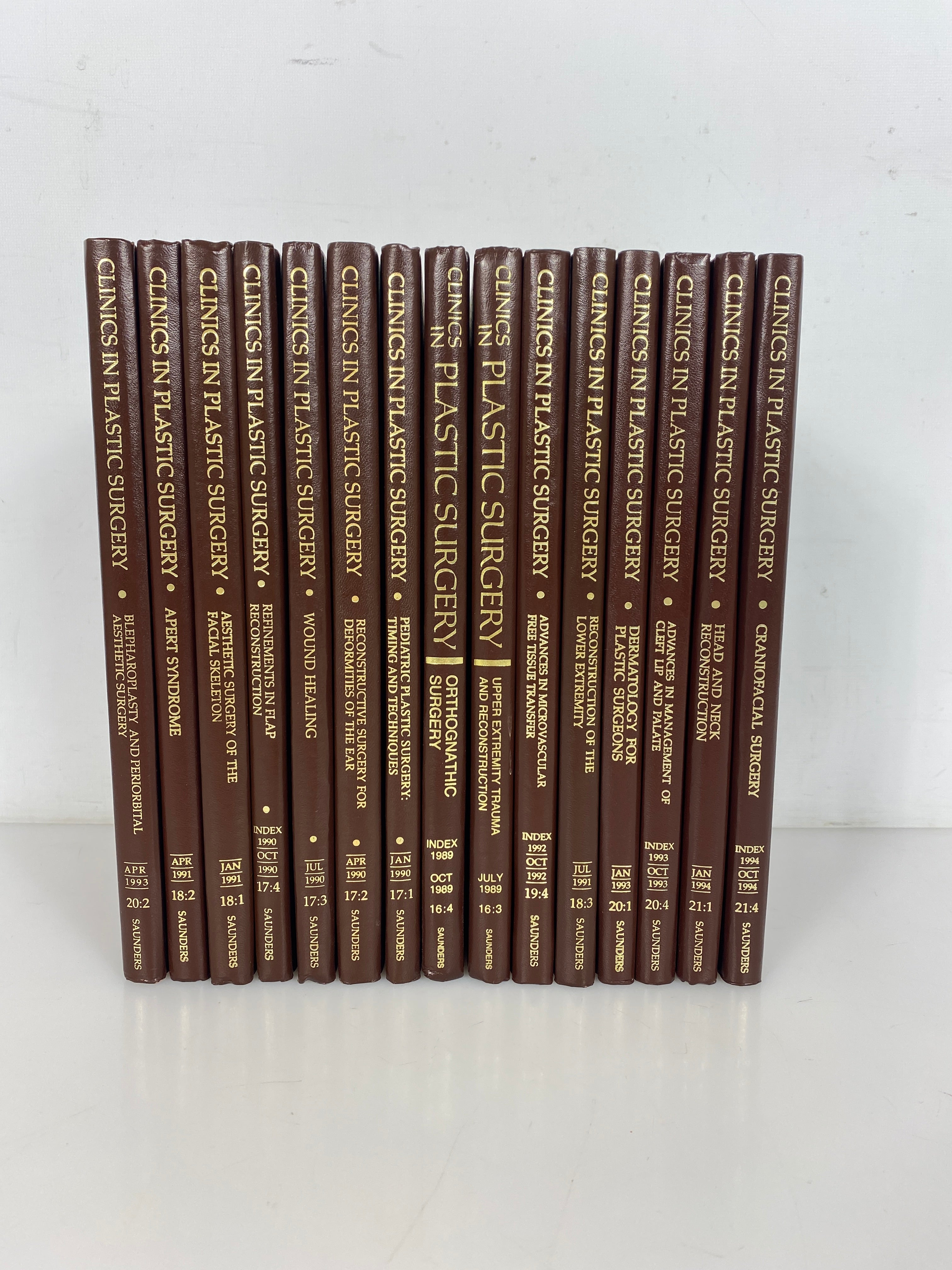 Lot of 31: Clinics in Plastic Surgery 1983-1995 W.B. Saunders Co. HC
