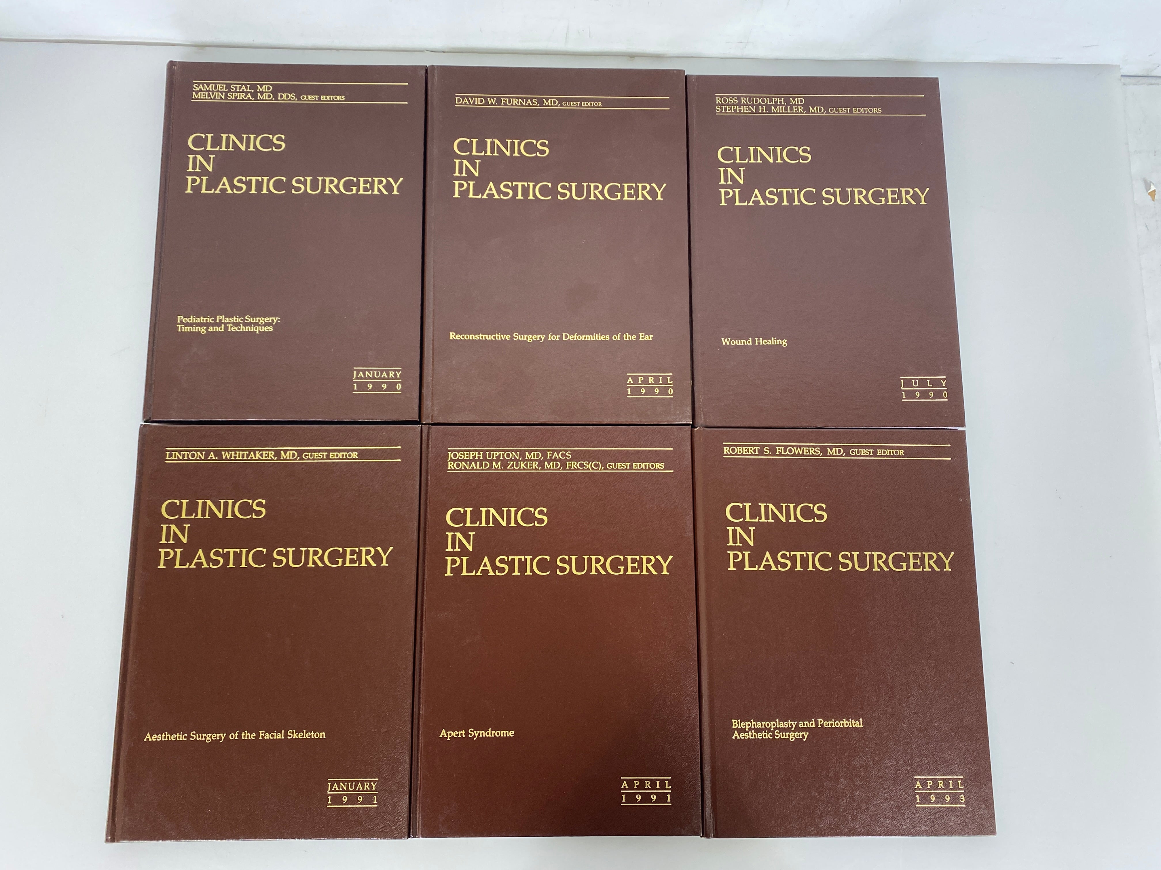 Lot of 31: Clinics in Plastic Surgery 1983-1995 W.B. Saunders Co. HC